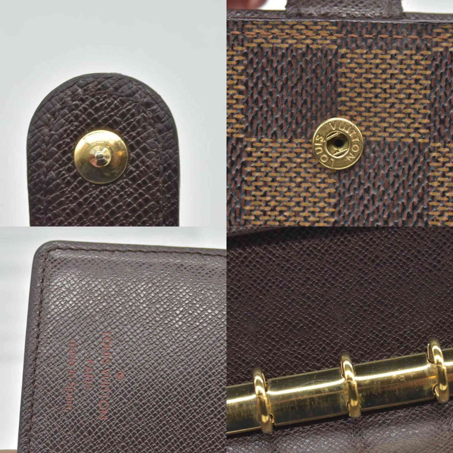 $505 2002 Louis Vuitton Damier Ebene Small Ring Agenda Cover CONSIGNMENT CA1002