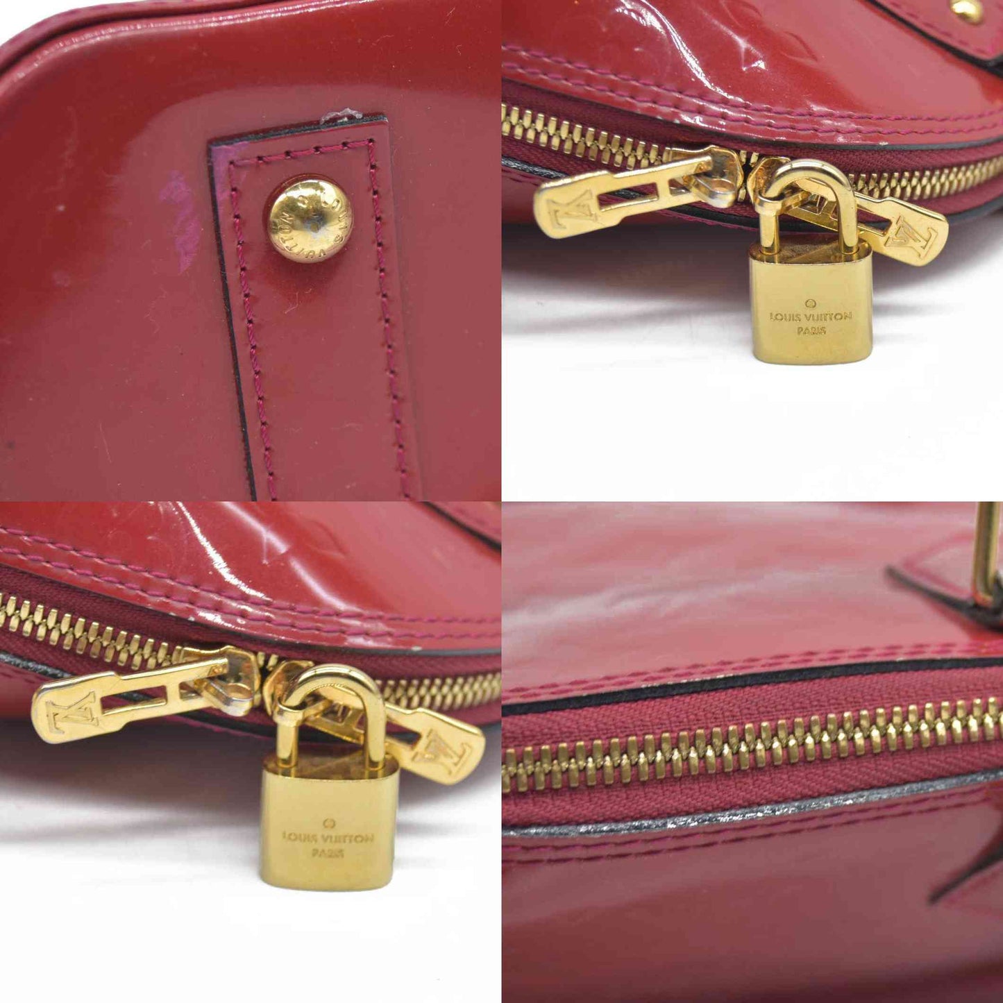 $2230 AUCTION Louis Vuitton  Vernis Alma BB Rose Indien