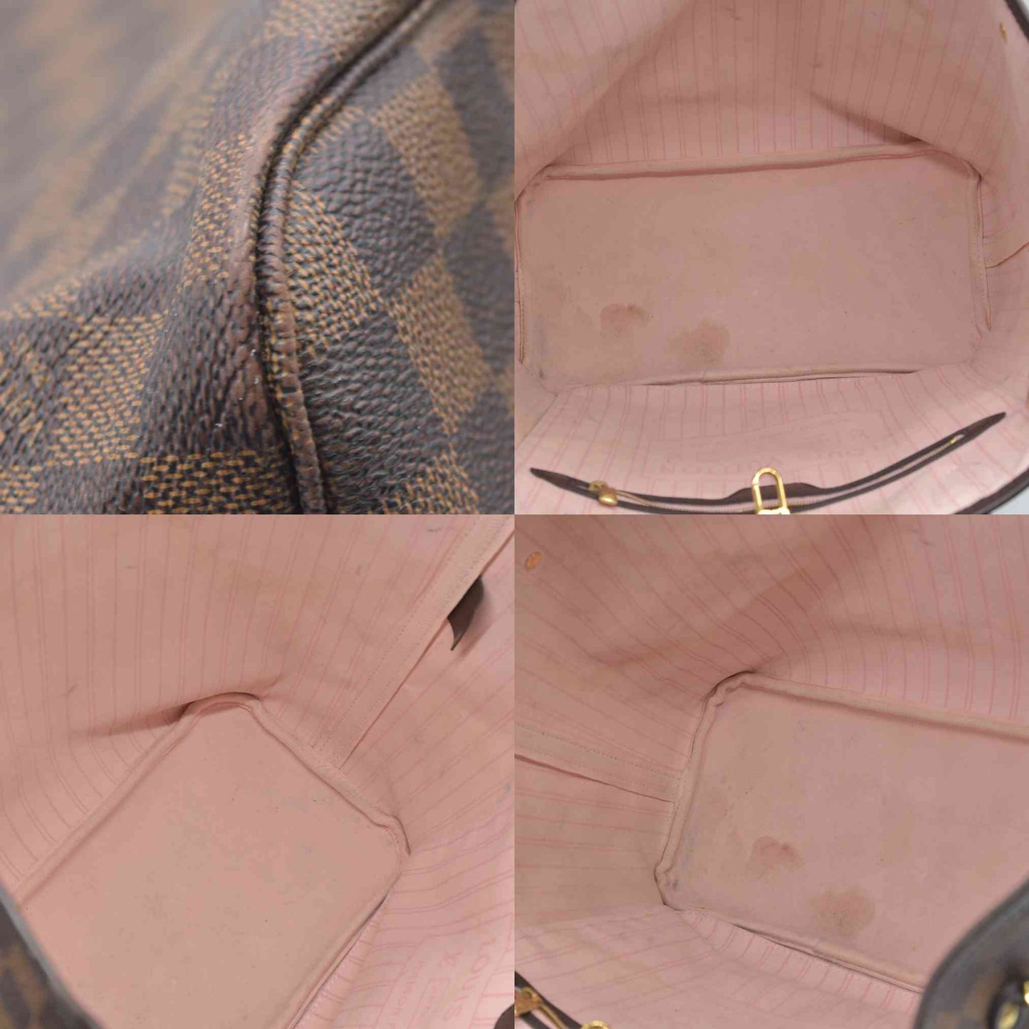 $2170 Louis Vuitton  Damier Ebene Neo Neverfull MM Rose Ballerine 2020 SD0270