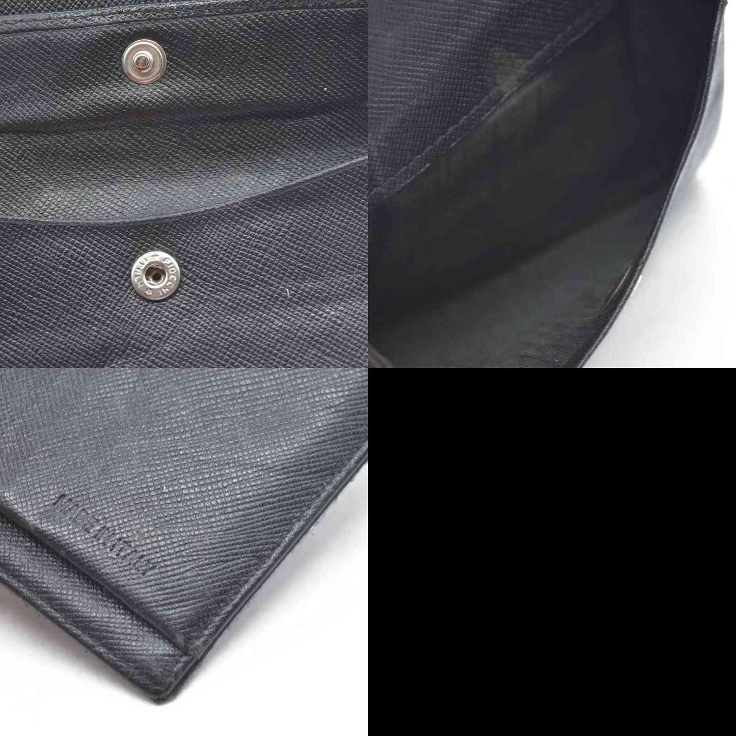 Prada  Tessuto Nylon Tri-Fold Compact Wallet Black