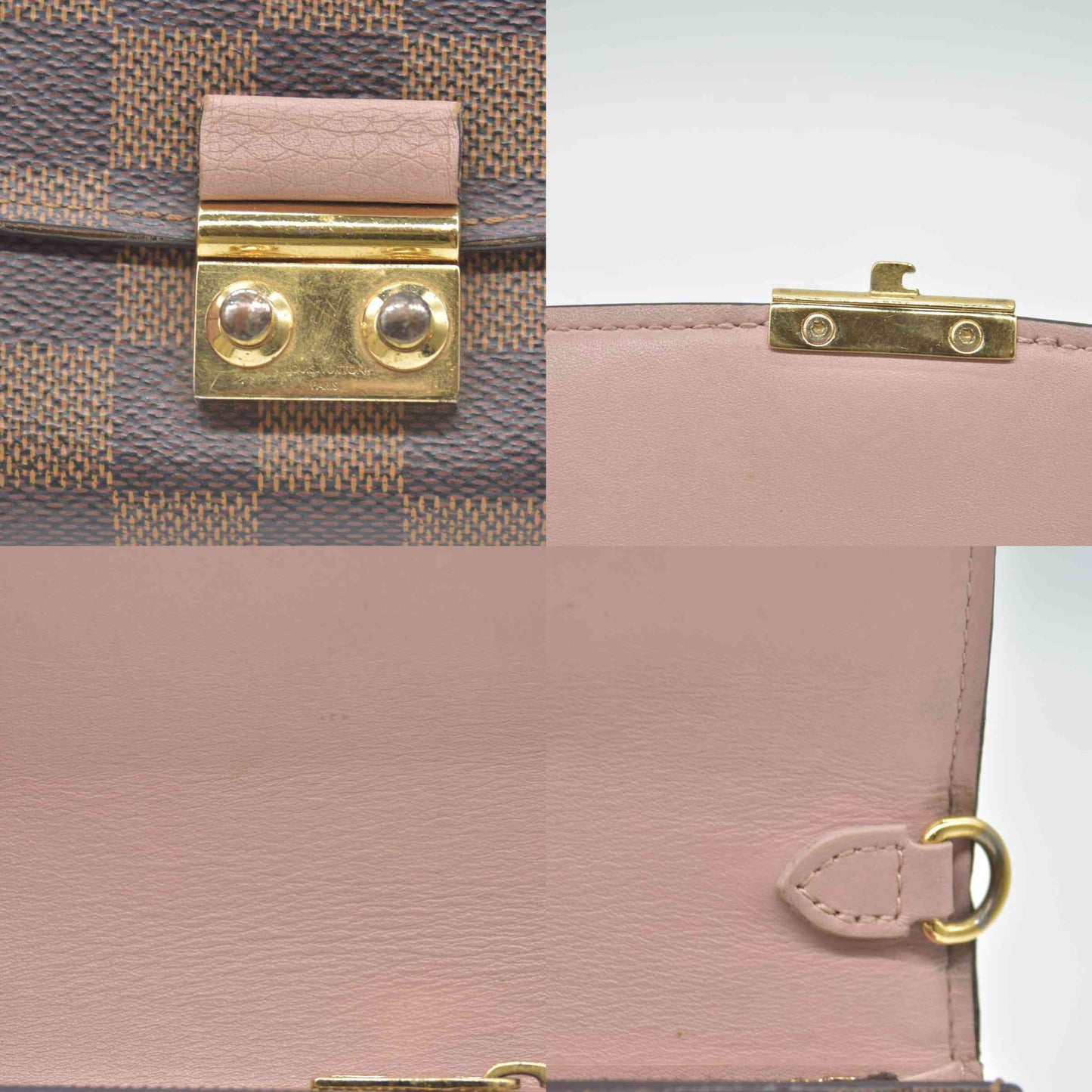 $1580 2018 Louis Vuitton Damier Ebene Croisette Wallet on Chain MI1178