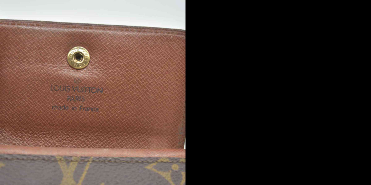 $395 1992 Louis Vuitton Monogram Porte-Monnaie Plat Coin Purse RA1912