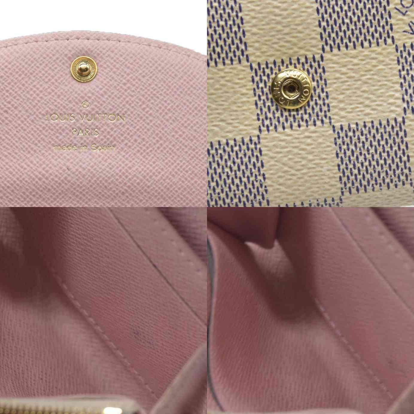 $420 LOUIS VUITTON Damier Azur Rosalie Coin Purse Wallet