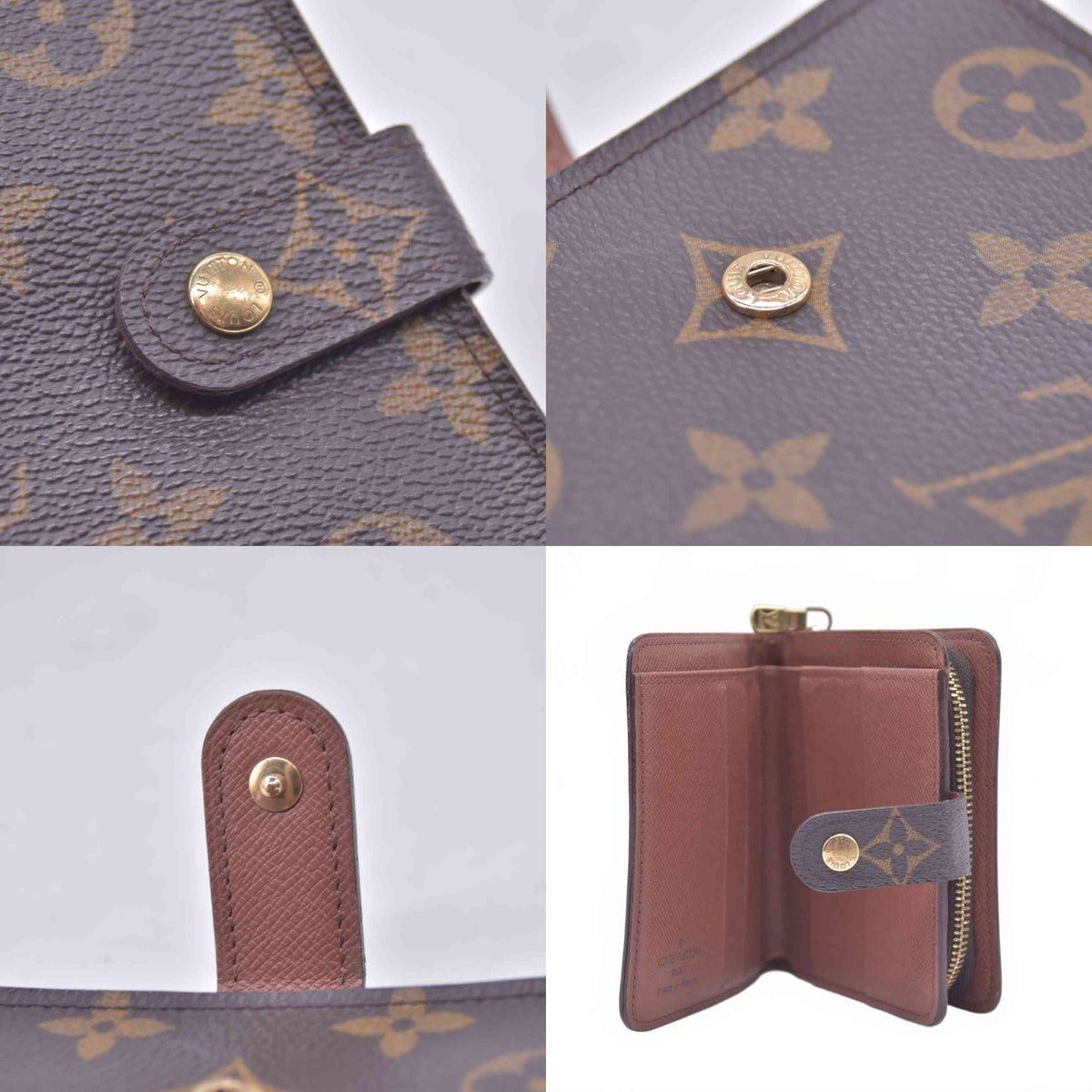 $590 1999 Louis Vuitton Monogram Compact Zippe Zipped Wallet MI0969