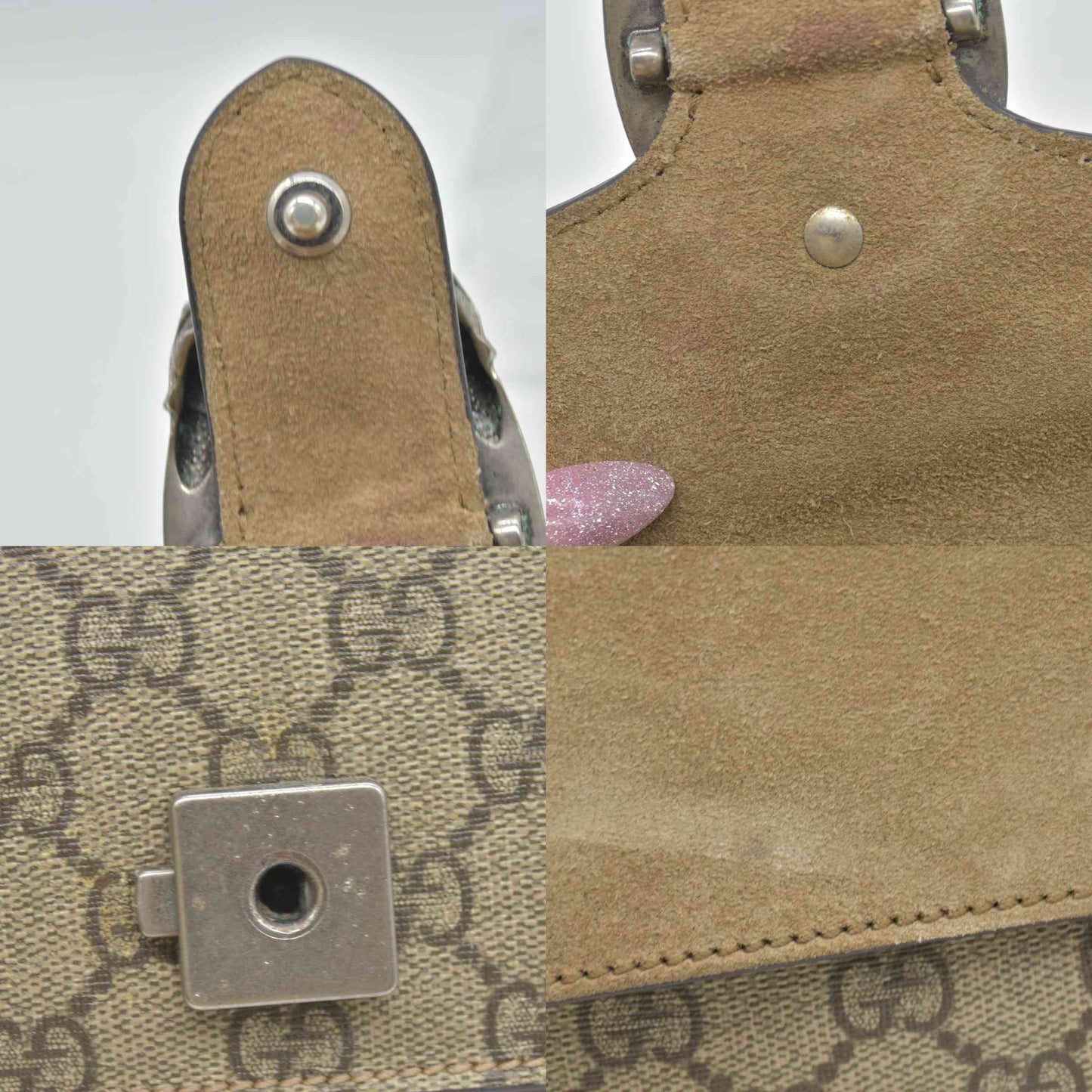 $2700 Gucci GG Supreme Monogram Mini Dionysus Shoulder Bag Taupe