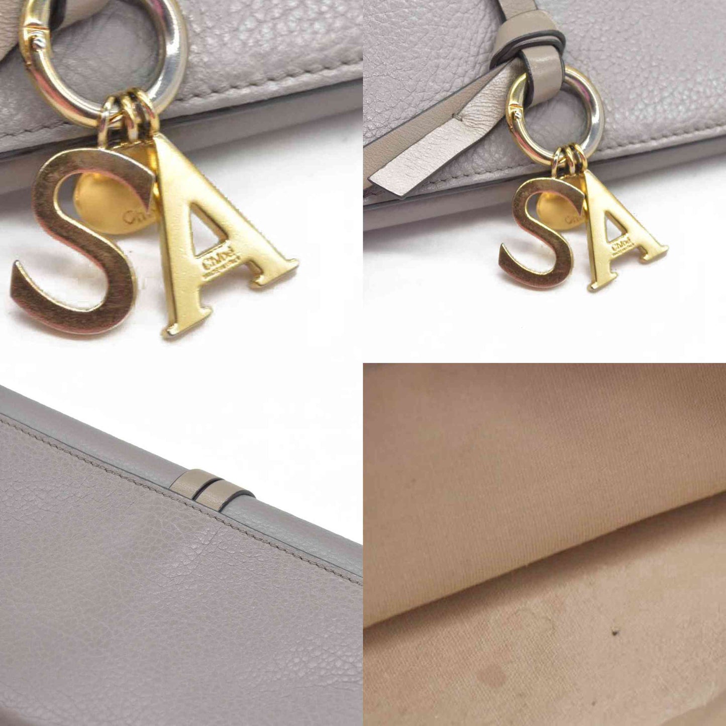 $595 Chloe Alphabet Leather Bifold Long Wallet