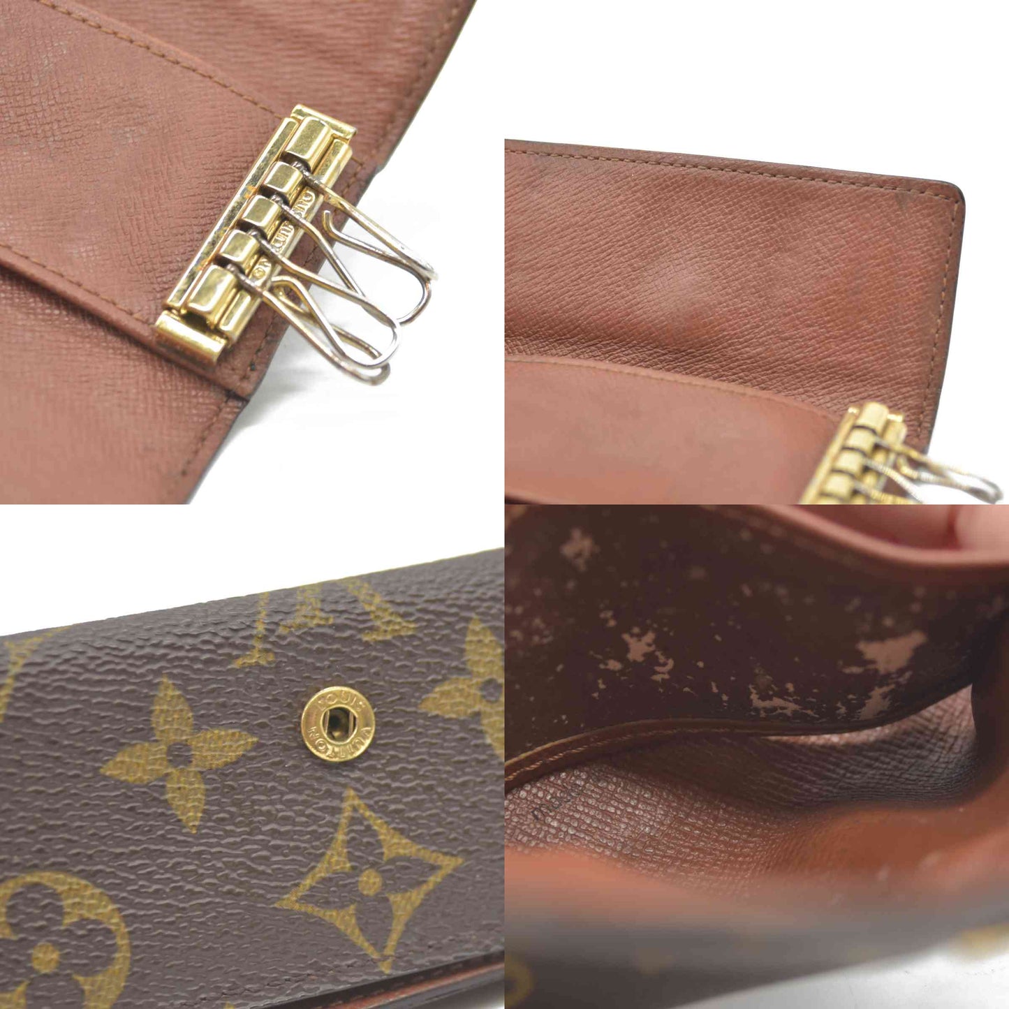 Louis Vuitton Monogram Multicles 4 Ring Key Case Brown TH0050