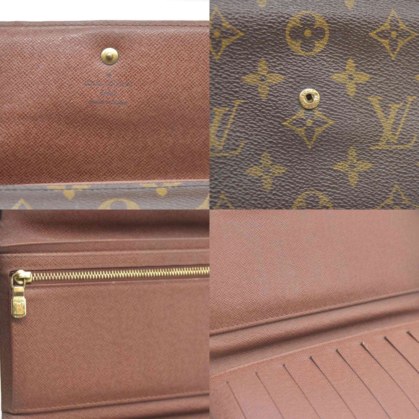 Louis Vuitton Monogram Pochette Passeport Trifold Wallet Brown CA0065