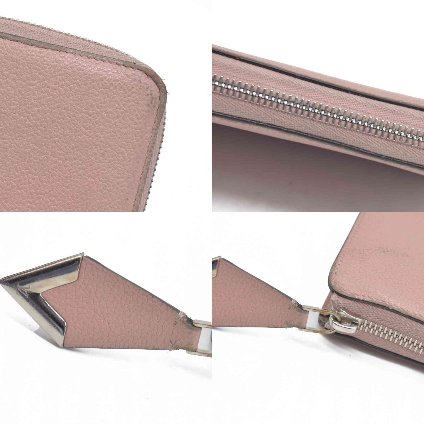 $1130 Louis Vuitton Comet Taurillon Leather Zip Zippy Long Wallet Pink MI0146 2016