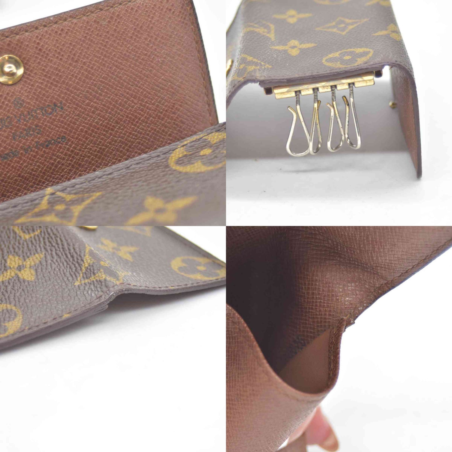 $345 2006 Louis Vuitton Monogram Multicles 4 Ring Key Case Brown TH0026 CONSIGNMENT
