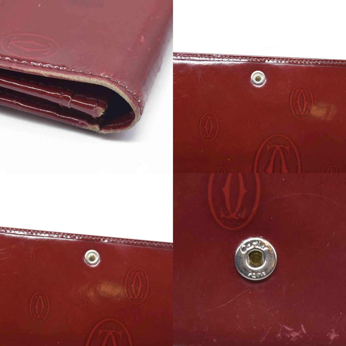 Cartier Patent Leather Continental Wallet