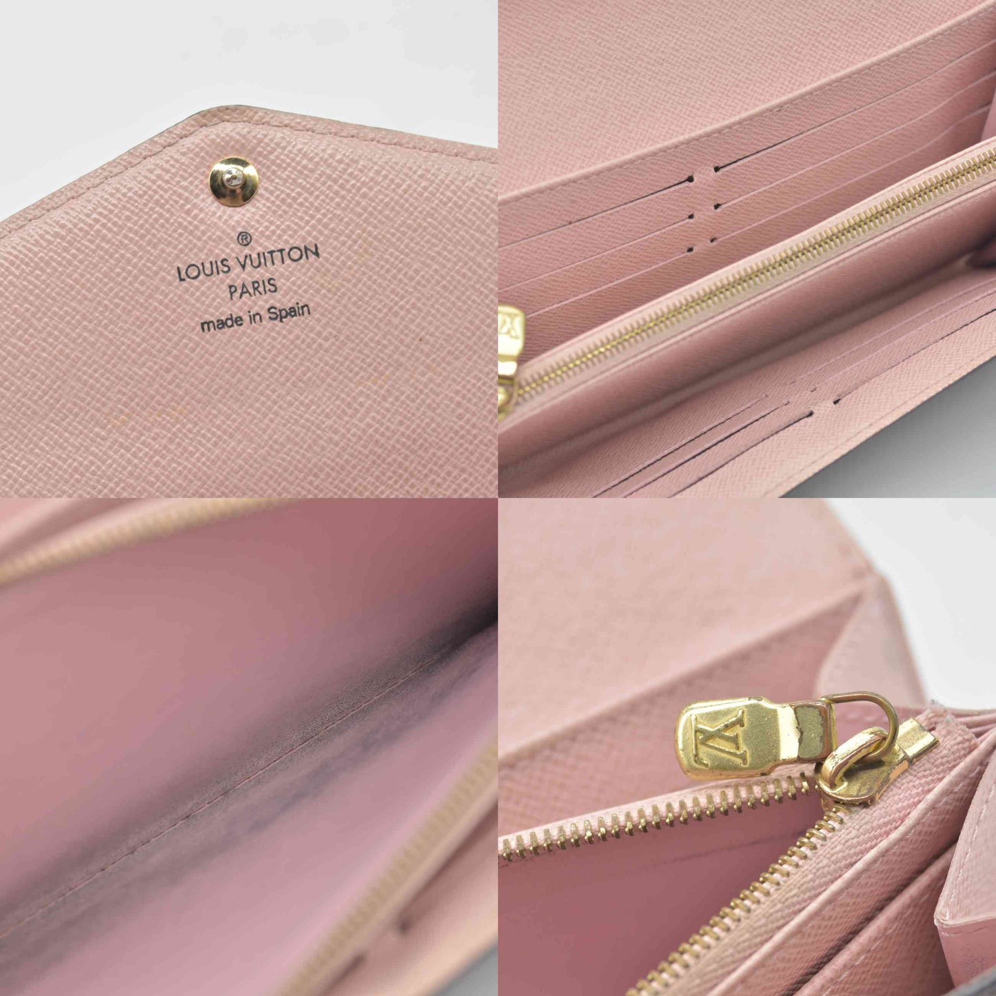 $775 2018 Louis Vuitton Monogram Rose Ballerine Sarah Long Bifold Wallet Brown CA4108