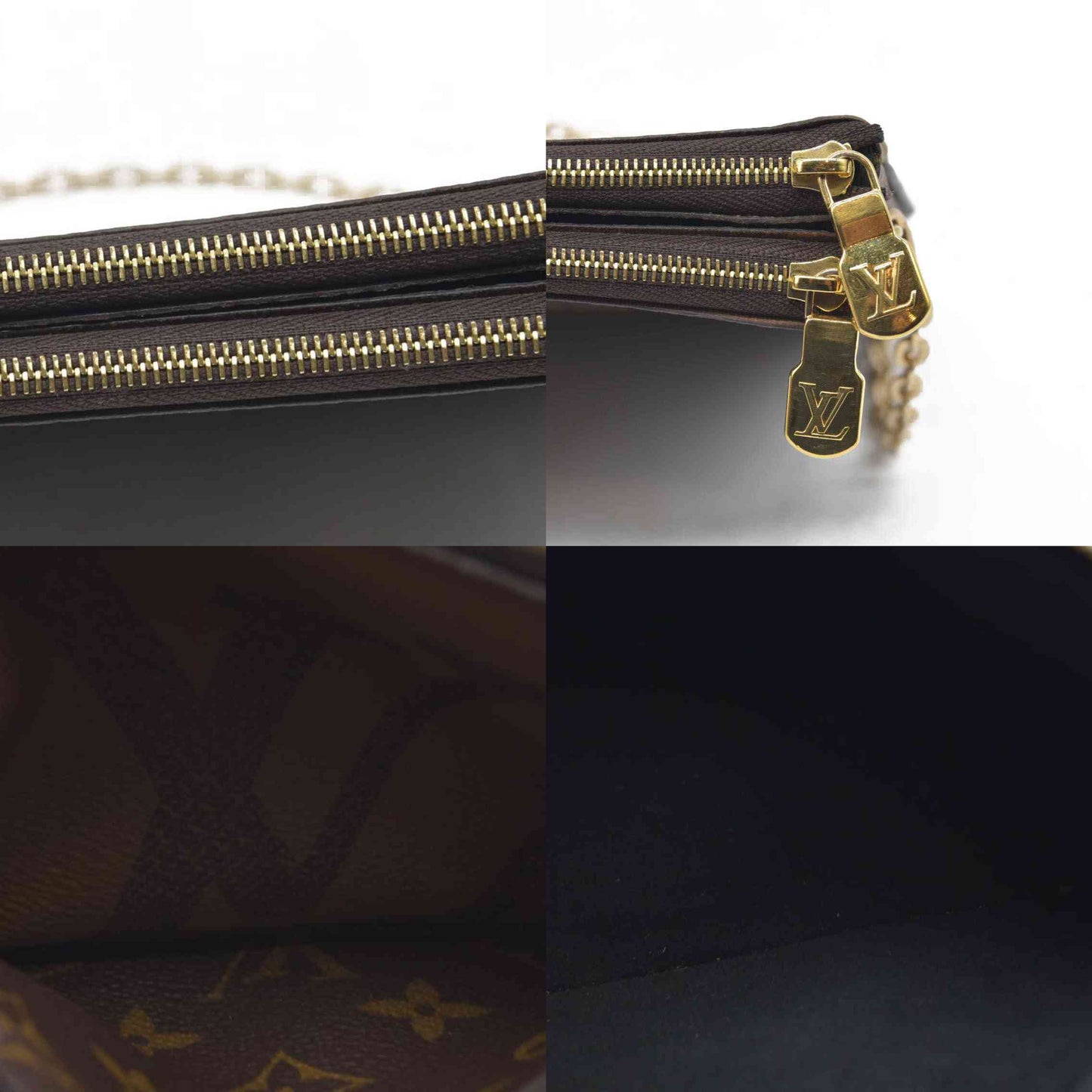 $1420 Louis Vuitton Reverse Monogram Giant Double Zip Pochette CONSIGNMENT