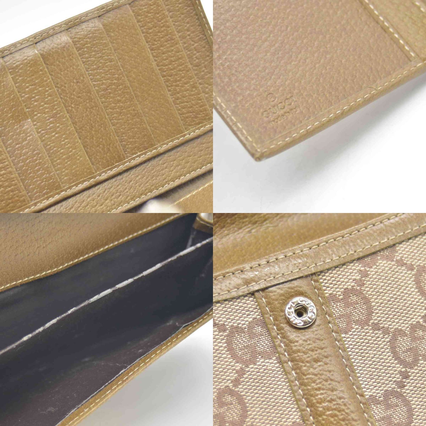 Gucci Jackie Piston Wallet in Sand Brown GG Canvas CONSIGNMENT