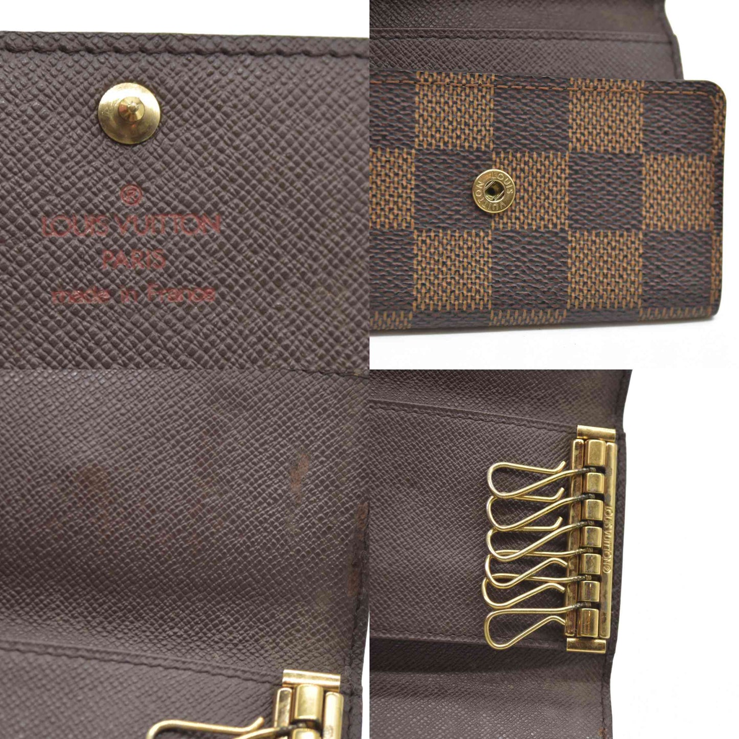 AUCTION $345 Louis Vuitton Damier Multicles 6 Ring Key Case Brown CT0043