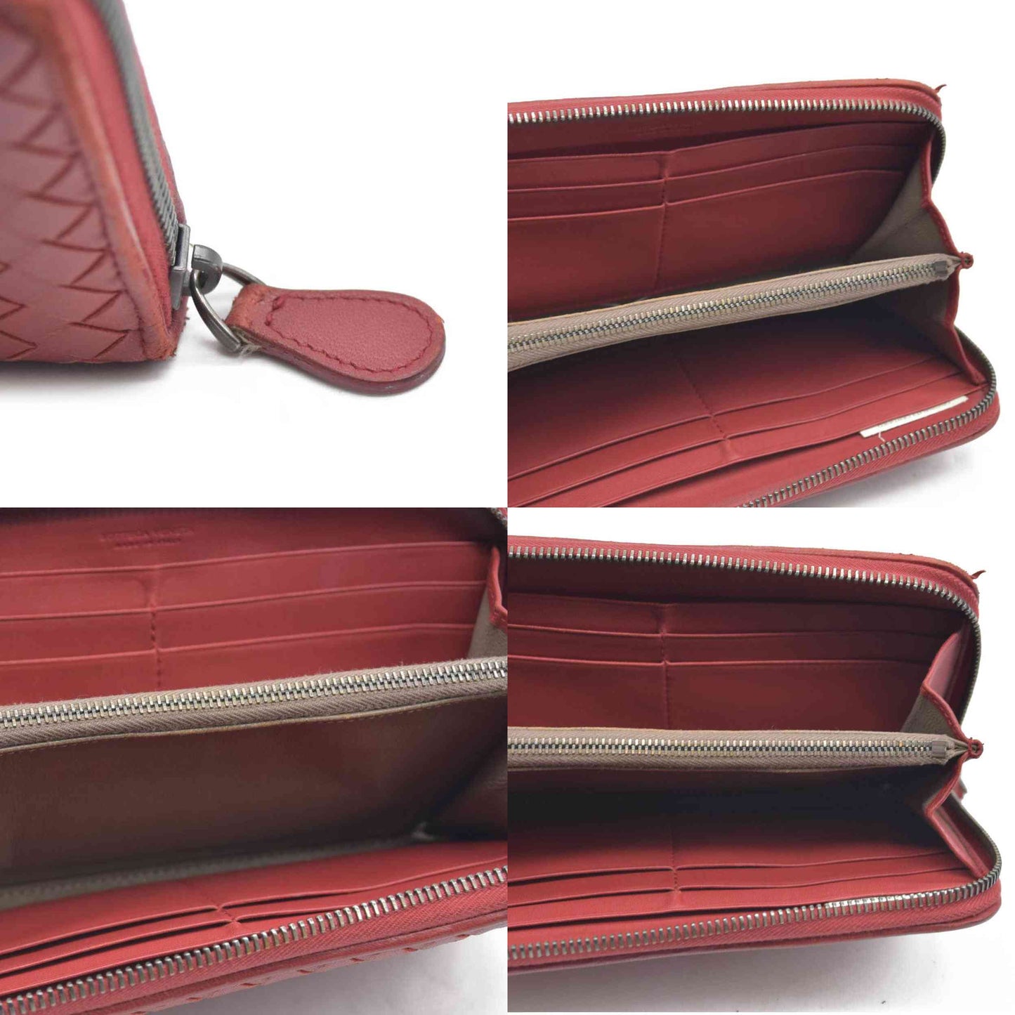 $1050 Bottega Veneta Nappa Intrecciato Zip Around Wallet Mallow