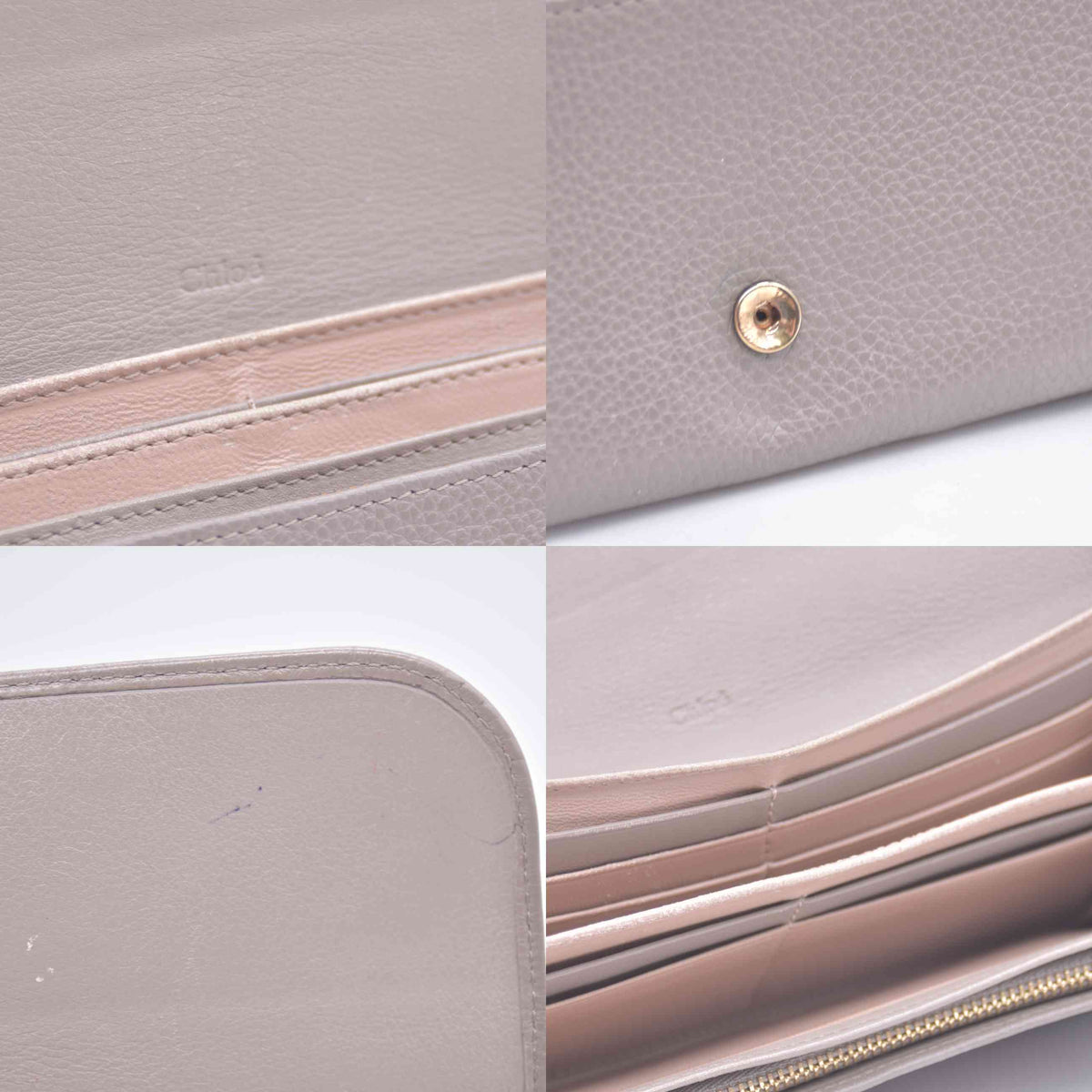 $525 Chloe Indy Long Flap Wallet Beige