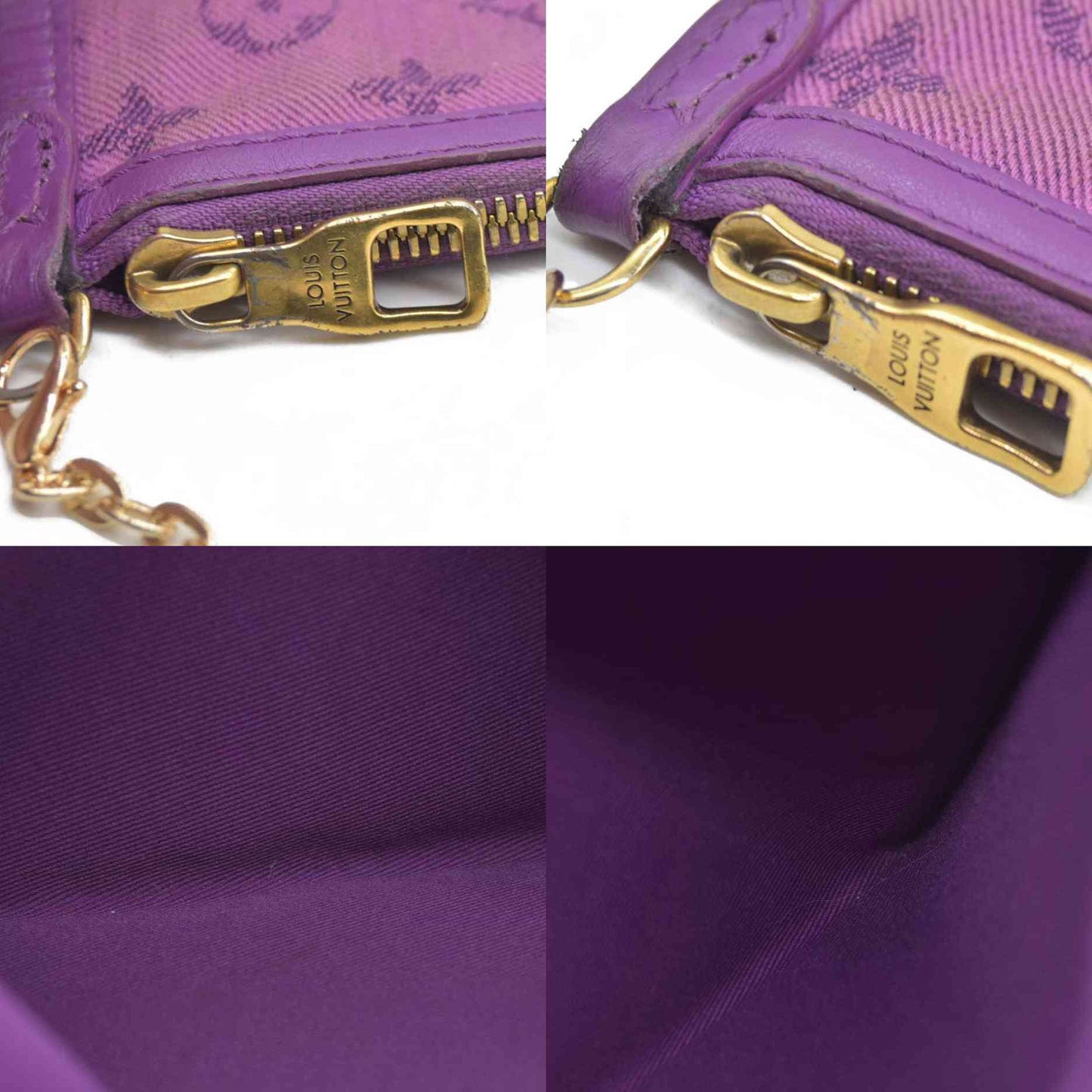 Louis Vuitton  Monogram Double Flat Messenger Marron Purple CA1199