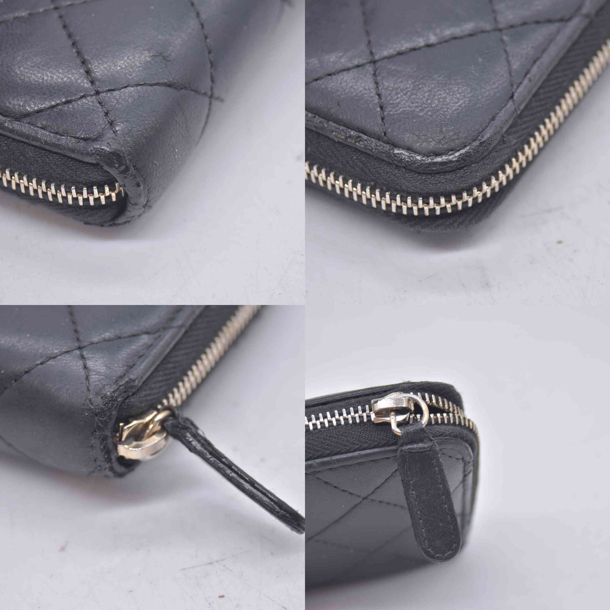 $1150 2018 Chanel 18K Lucky Charms Zip Around Long Wallet Black 10021056