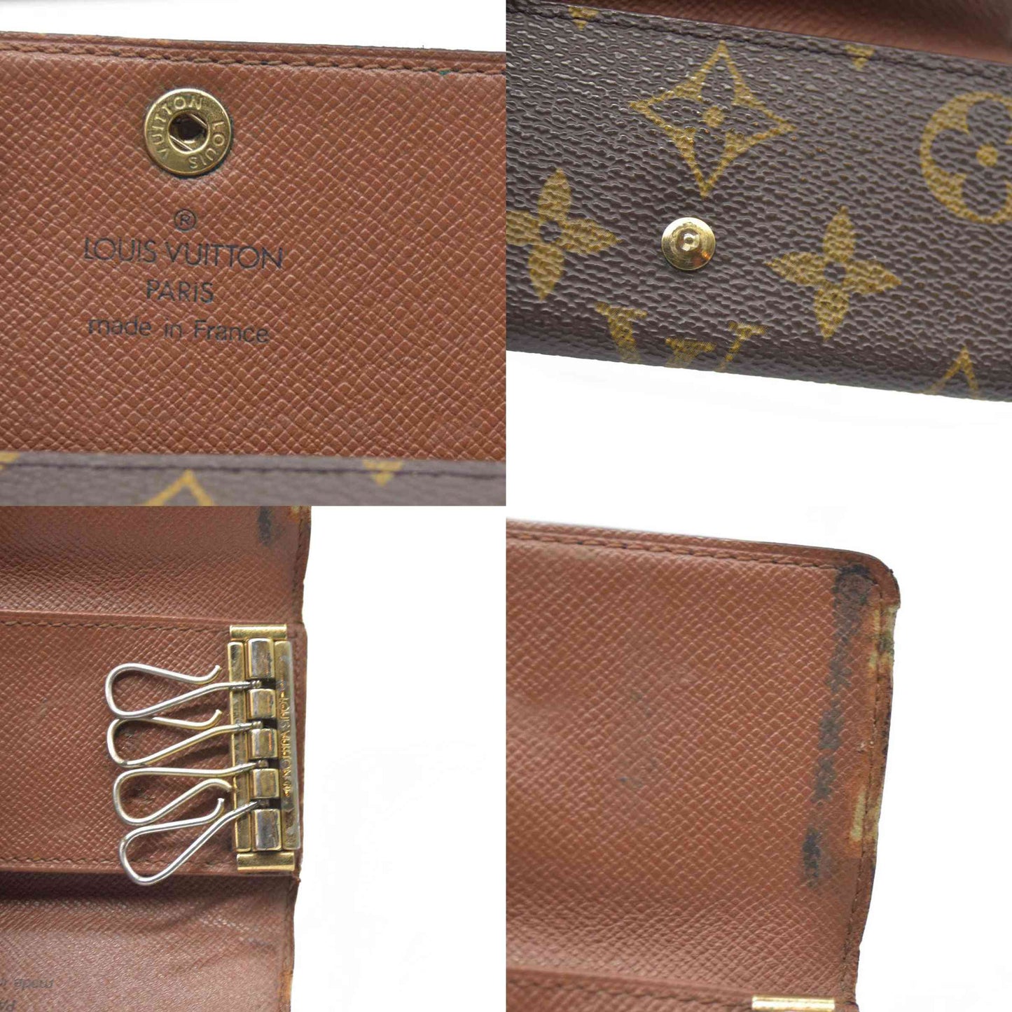$295 AUCTION Louis Vuitton Monogram 4 Key Multicles Holder