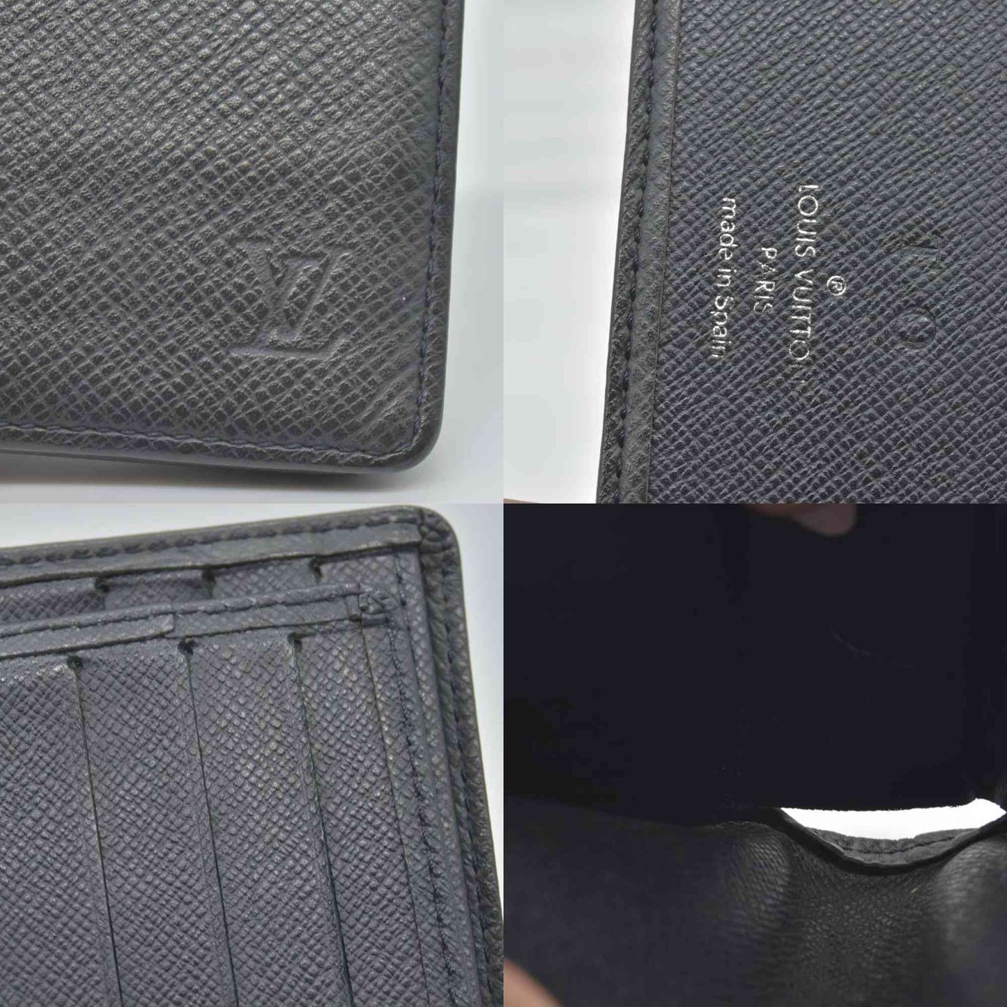$665 2004 Louis Vuitton Taiga Mens Billfold Wallet with 3 Flaps CONSIGNMENT CA1014