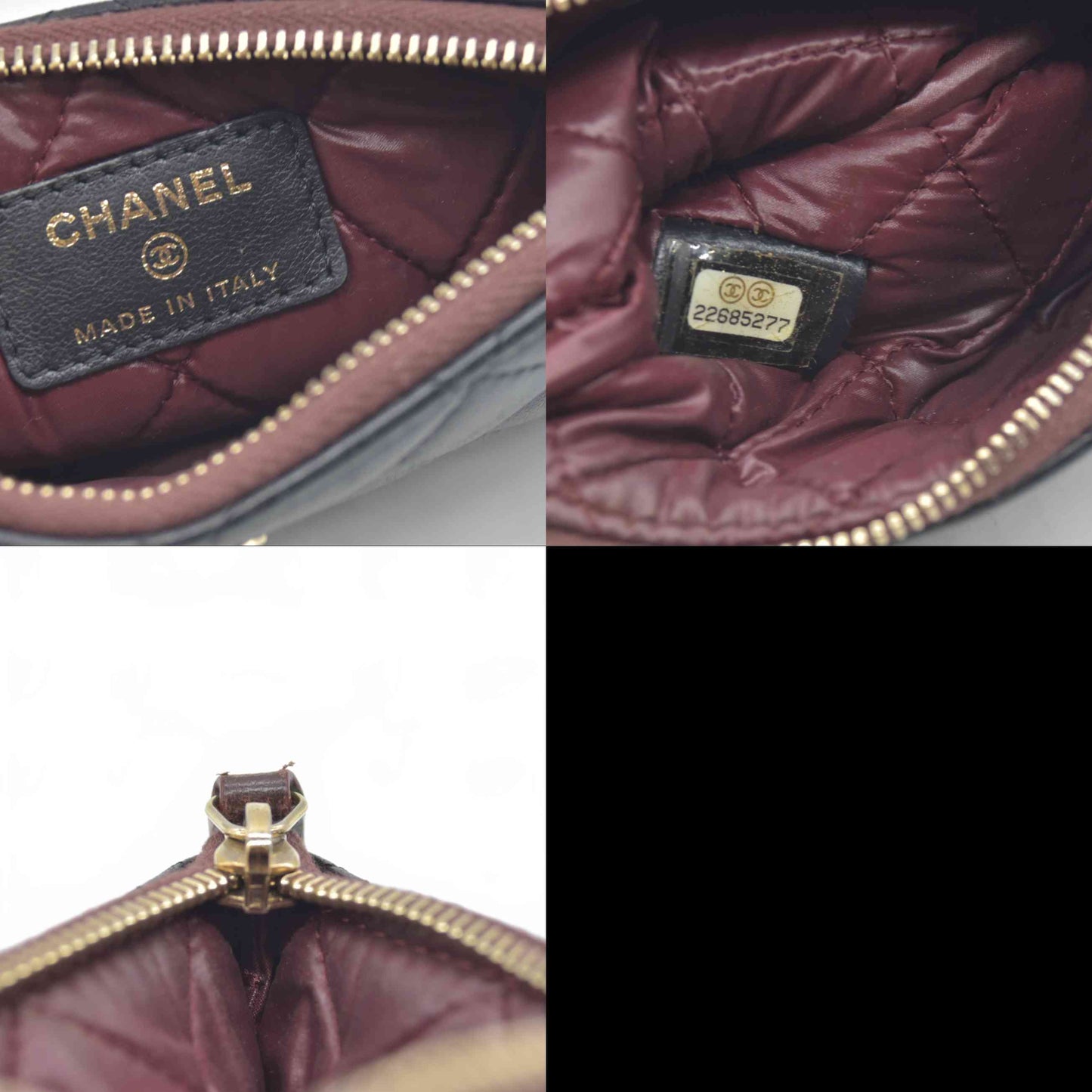 Chanel  Quilted Small Pouch Black 22 Series