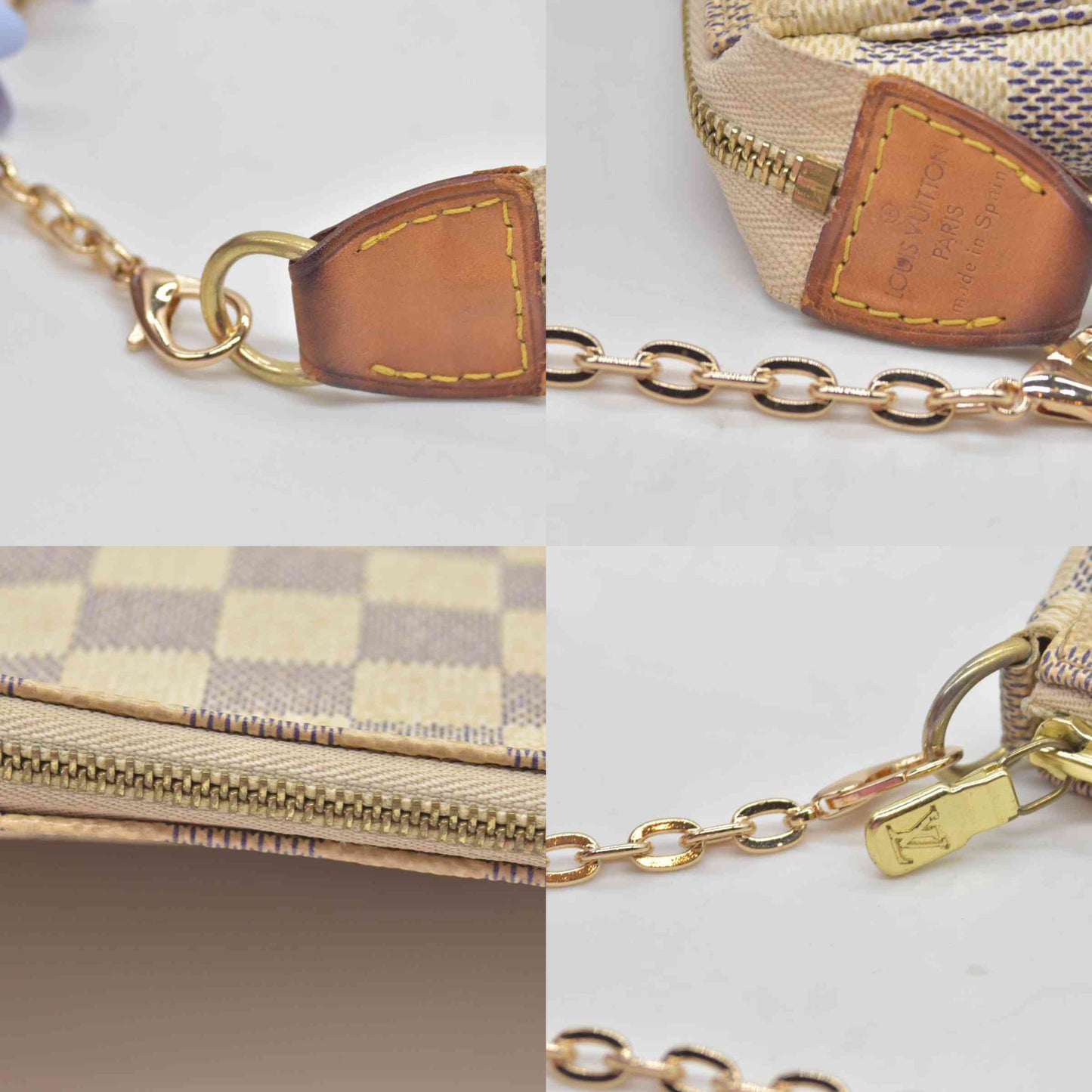 $1290 2007 Louis Vuitton Damier Azur Pochette Accessories CA5027