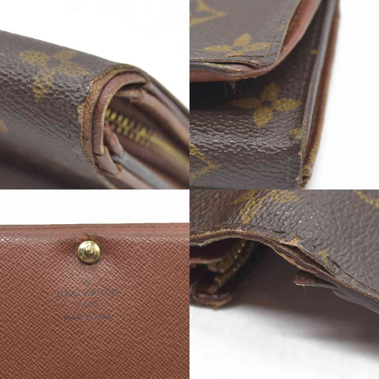 $725 Louis Vuitton Monogram Porte Monnaie Billets Tresor Bifold Wallet CA1021