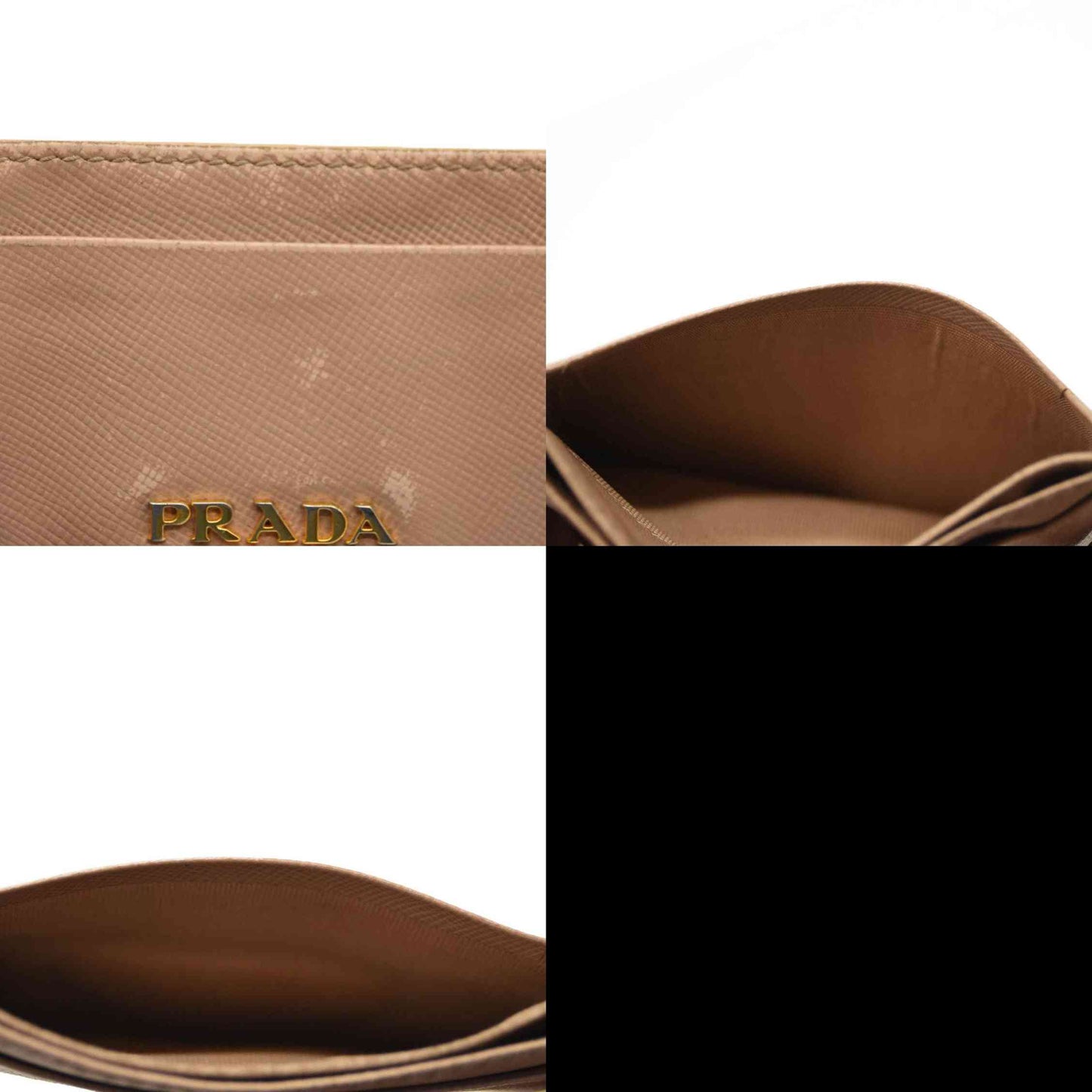 Prada Card Holder Beige Saffiano