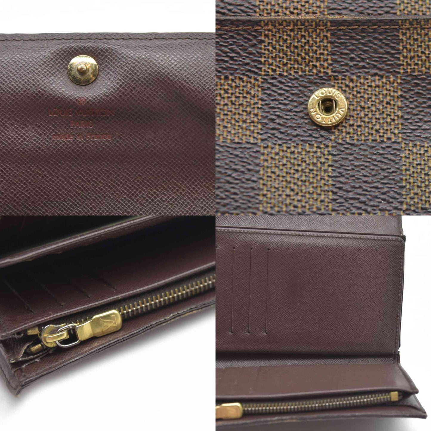 $610 LOUIS VUITTON Damier Ebene Alexandra Trifold Wallet SP3007