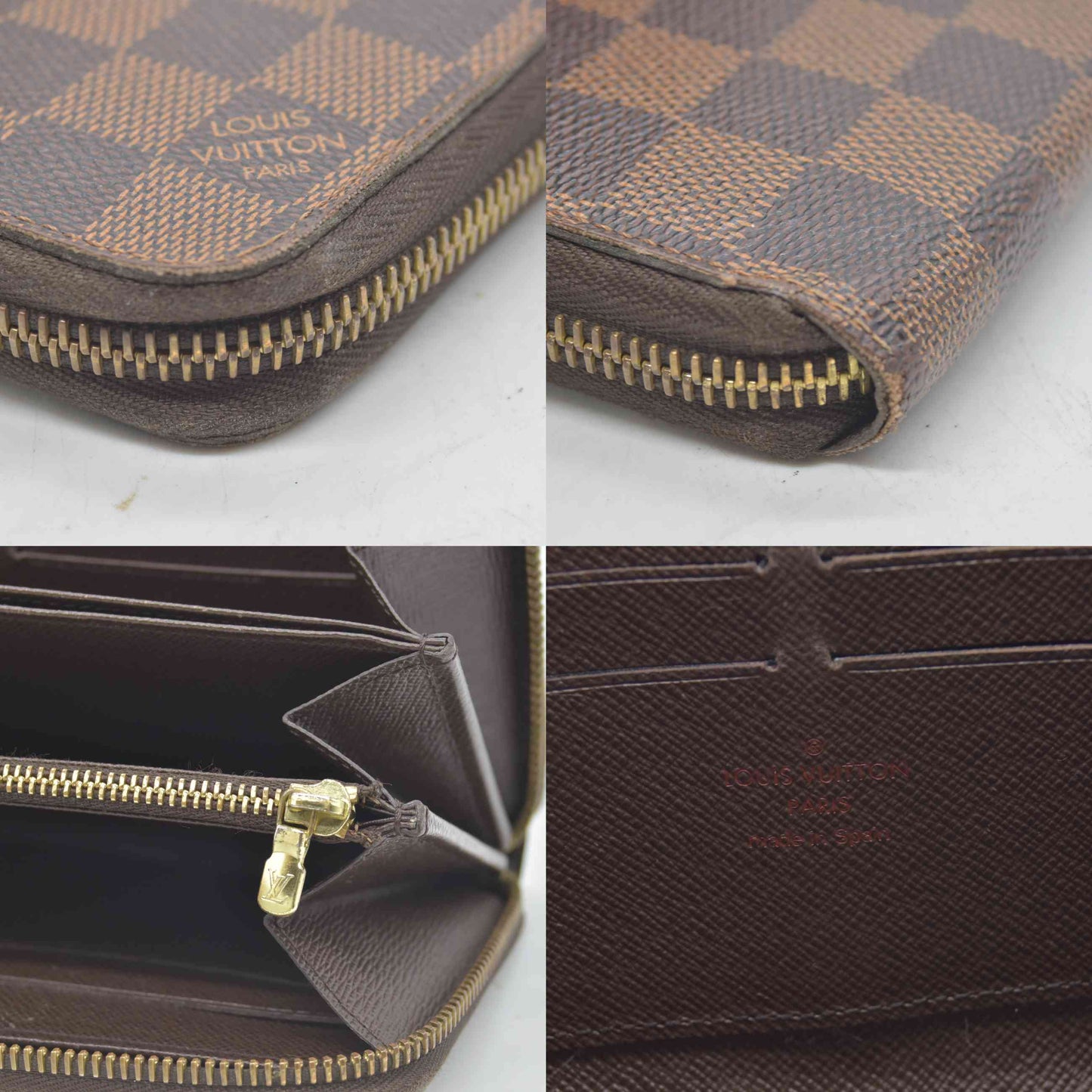 $915 2013 Louis Vuitton Damier Ebene Zippy Wallet CA3103