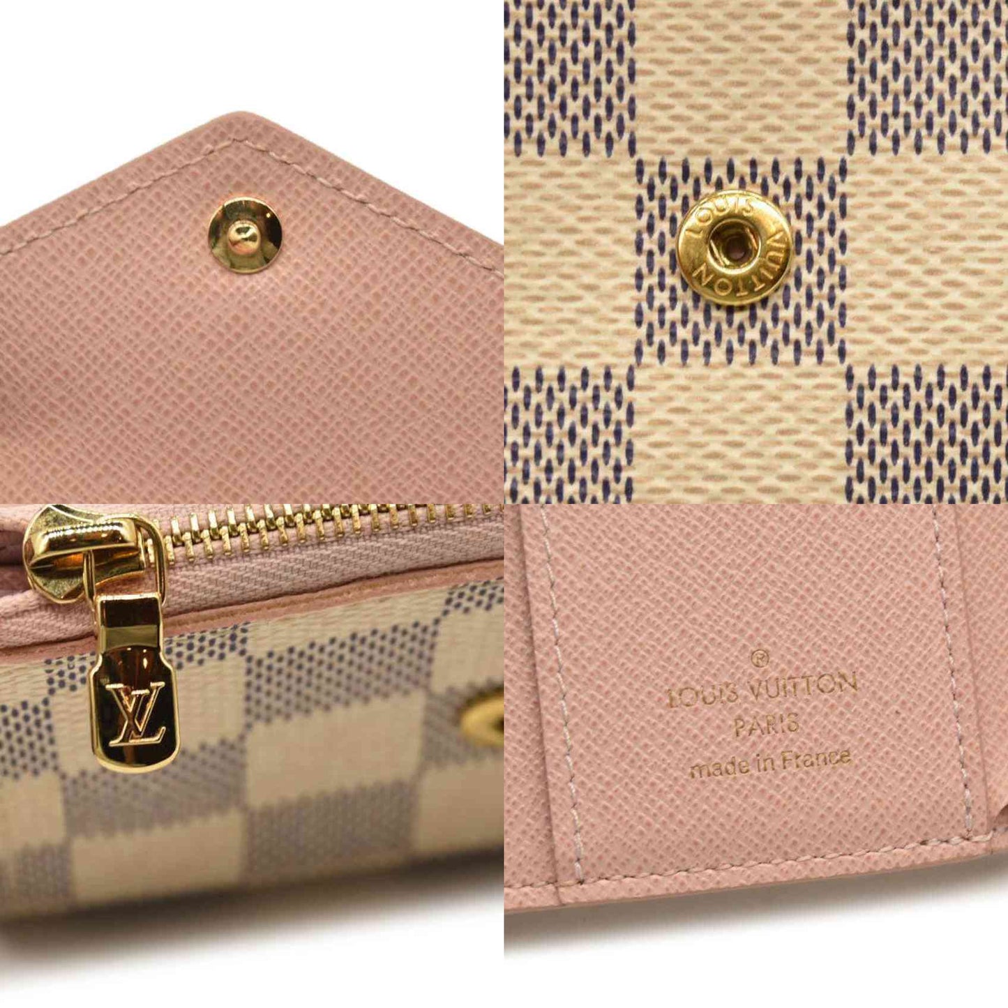 LOUIS VUITTON Damier Azur Zoe Wallet Rose Ballerine