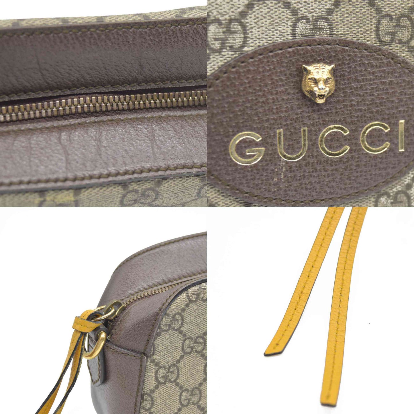 Gucci  GG Supreme Monogram Web Neo Vintage Shoulder Bag Beige New Acero Crop