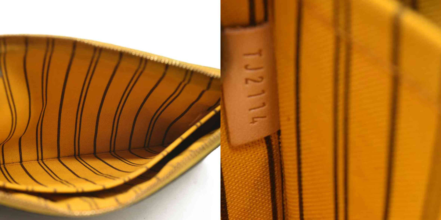 Louis Vuitton Neverfull MM Monogram Mimosa Pouch Clutch TJ2134