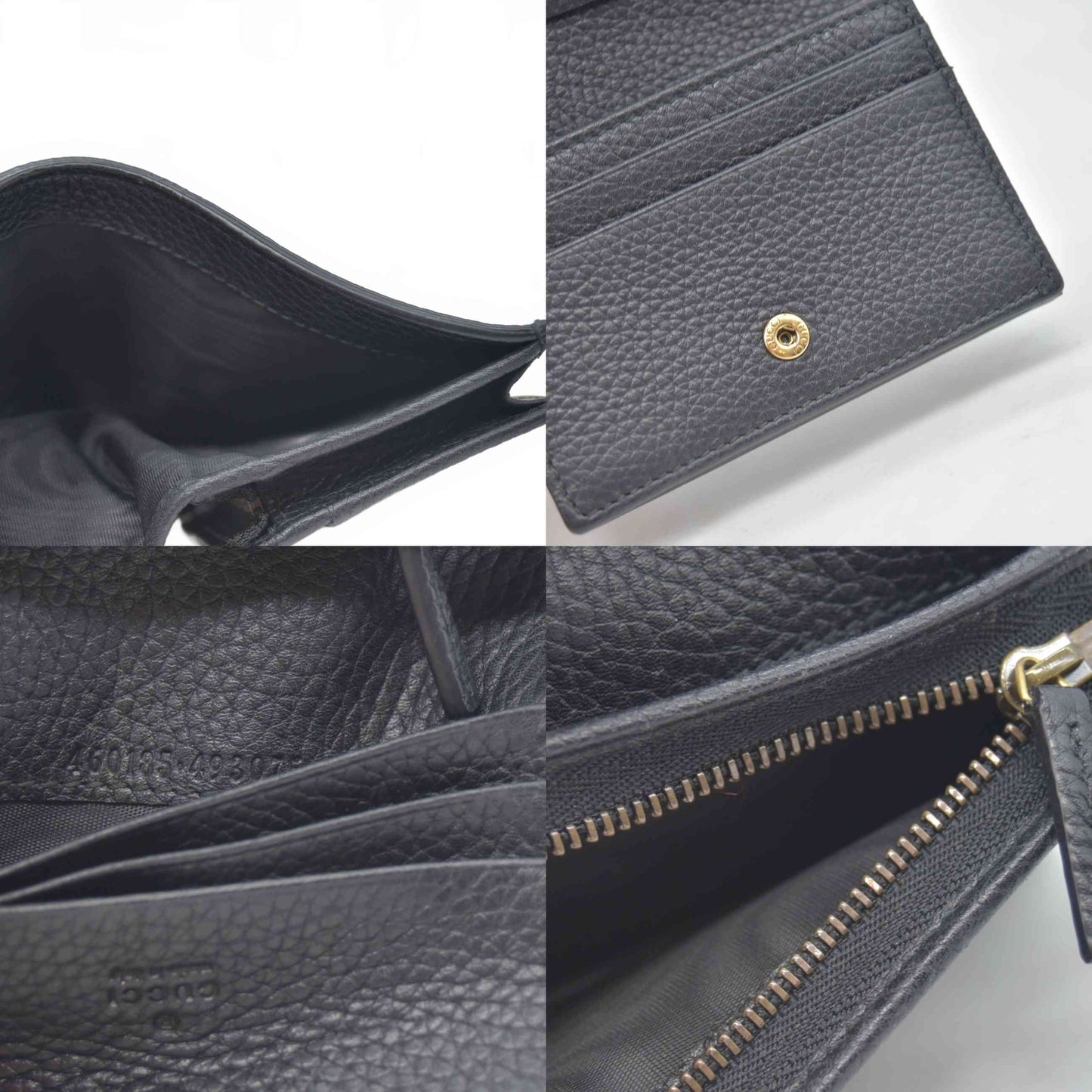 $550 2019 Gucci Calfskin Blind for Love Card Case Black CONSIGNMENT