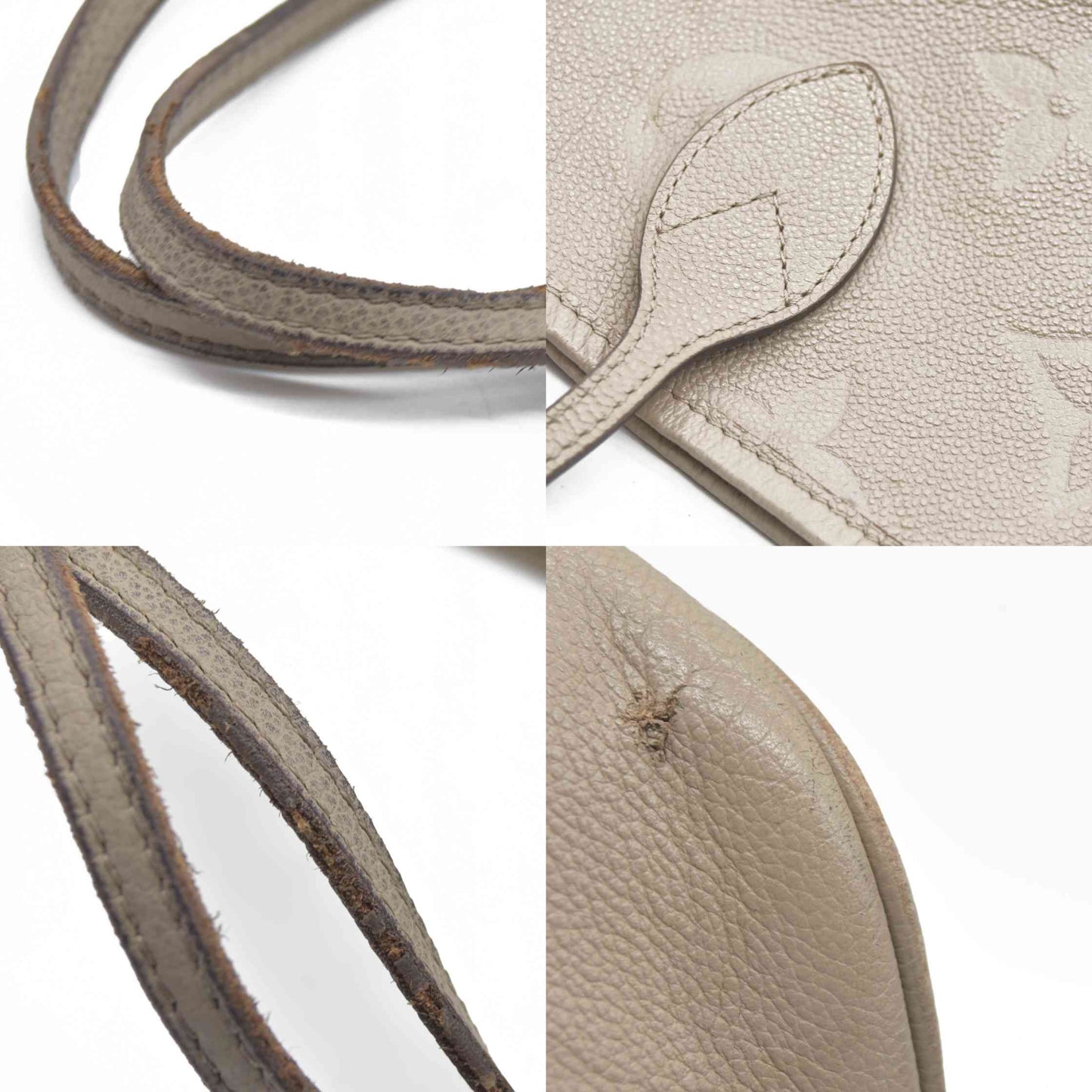 $2940 Louis Vuitton Empreinte Monogram Giant Neverfull MM Tourterelle RFID