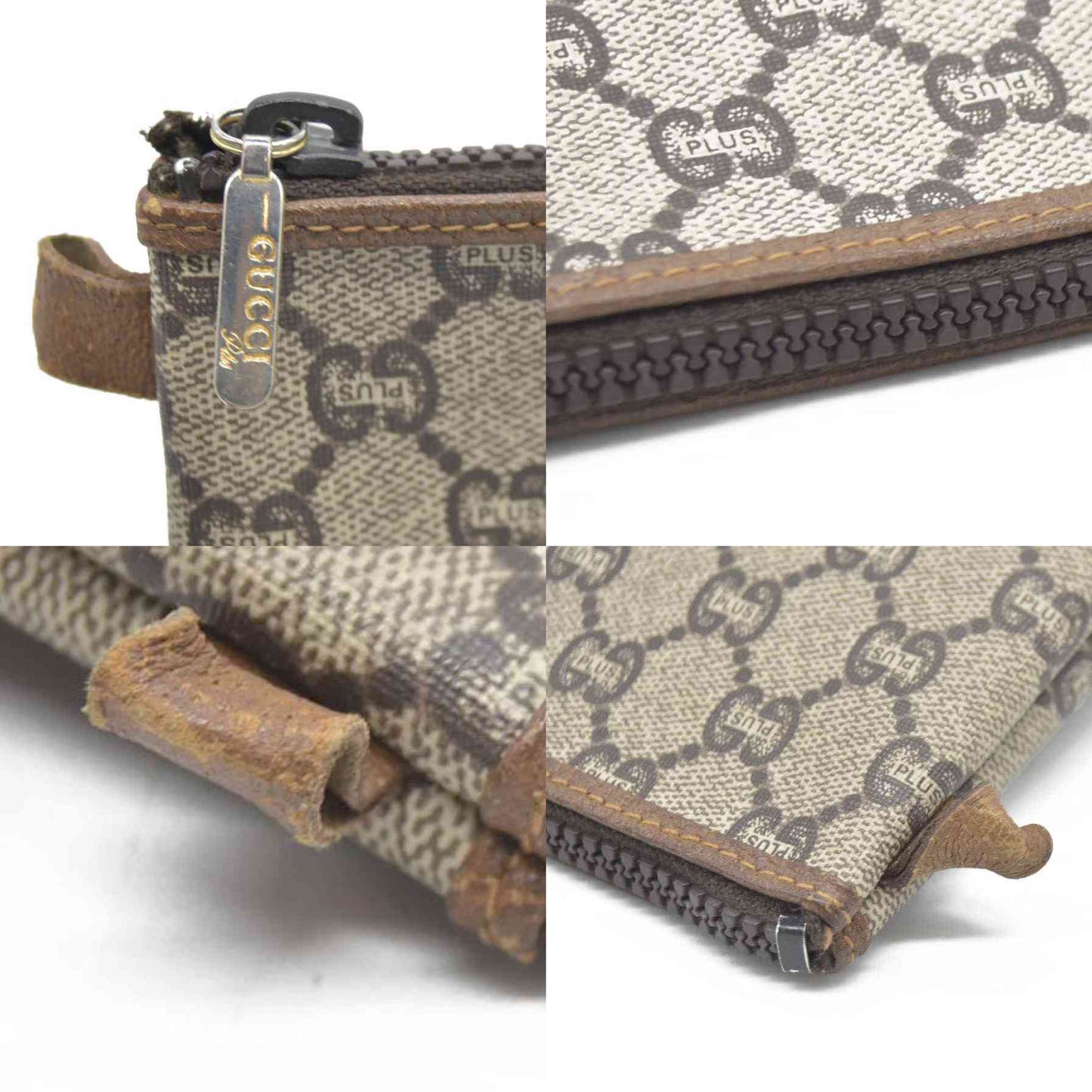 Gucci GG  Gucci Plus PVC Leather Pouch Clutch Bag