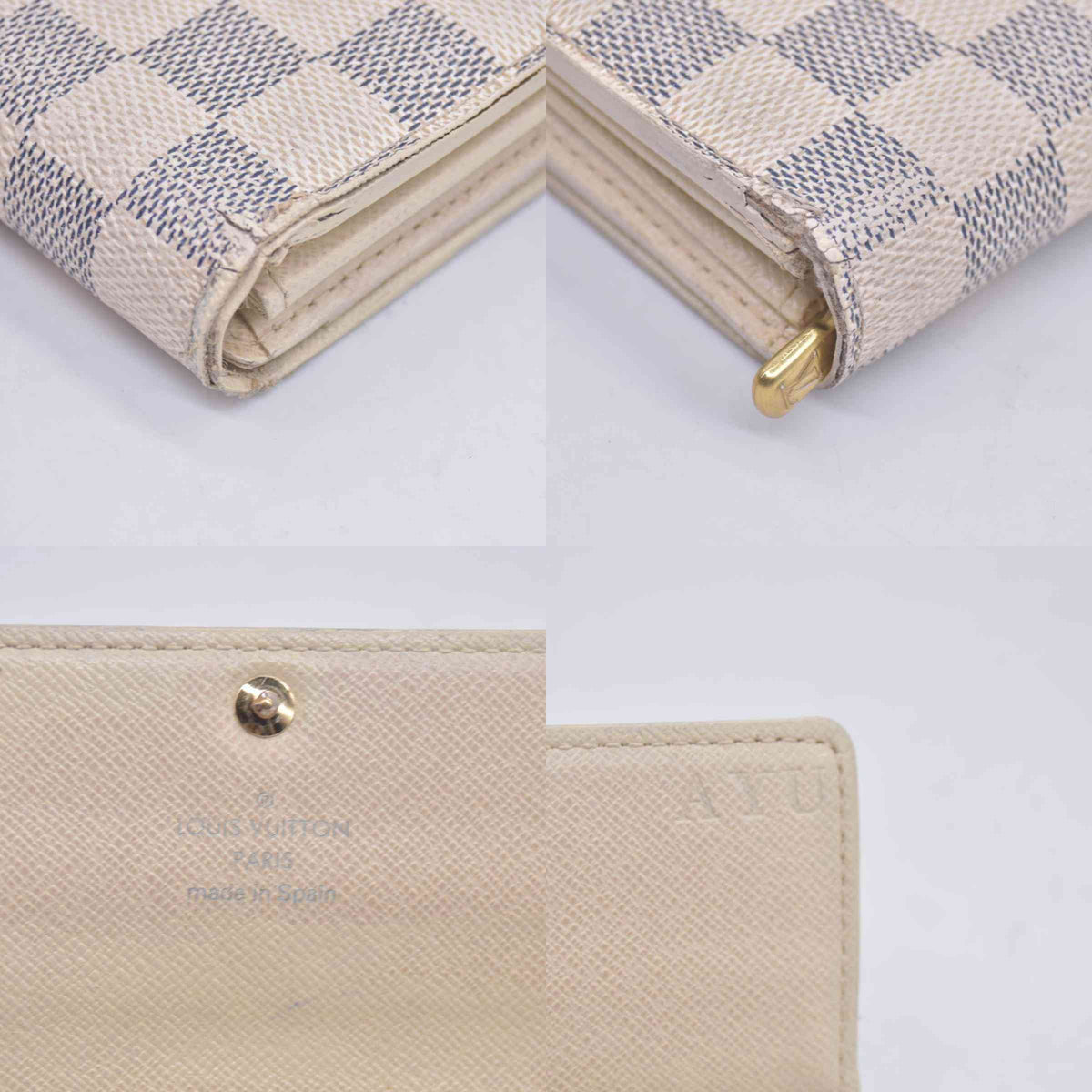 $800 2010 Louis Vuitton  Vintage Damier Azur Pattern Sarah Wallet CA2180 CONSIGNMENT 10020954