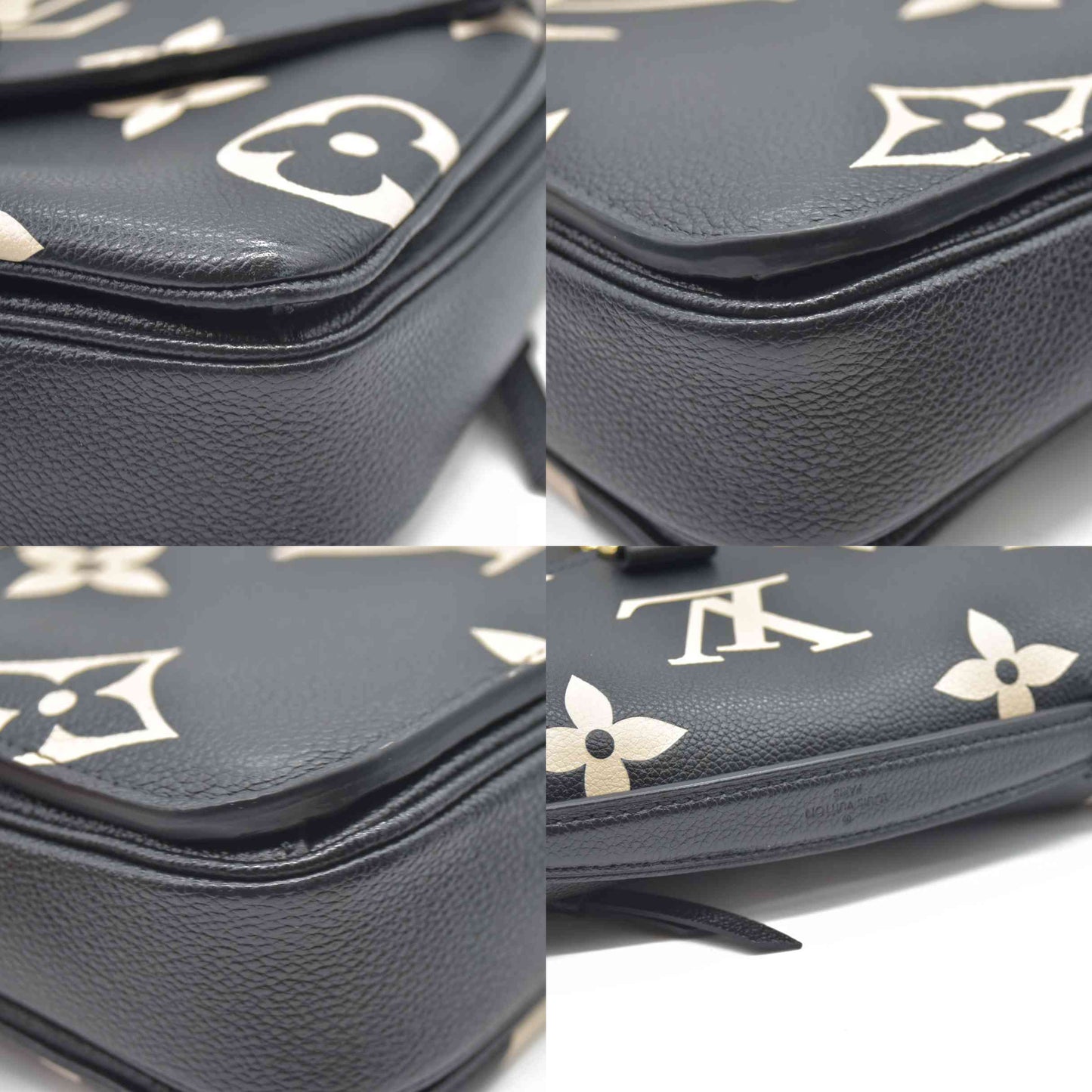 $3150 Louis Vuitton Empreinte Monogram Giant Pochette Metis Black Beige Bicolor CONSIGNMENT