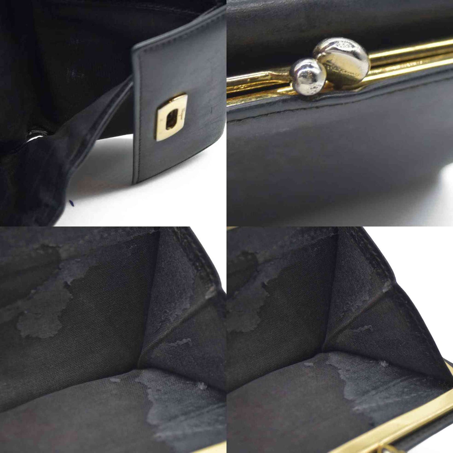 Salvatore Ferragamo Gancini Clip Leather Trifold Wallet Black