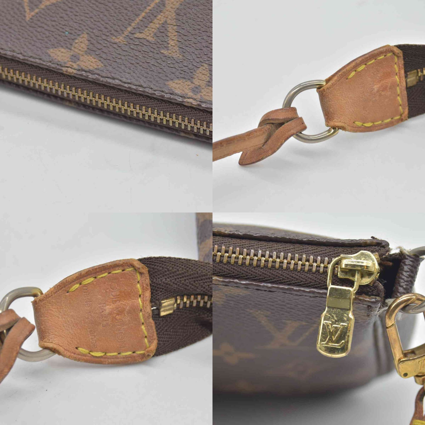 $1290 1998 Louis Vuitton LV Pochette Accessories Brown Monogram SL1918