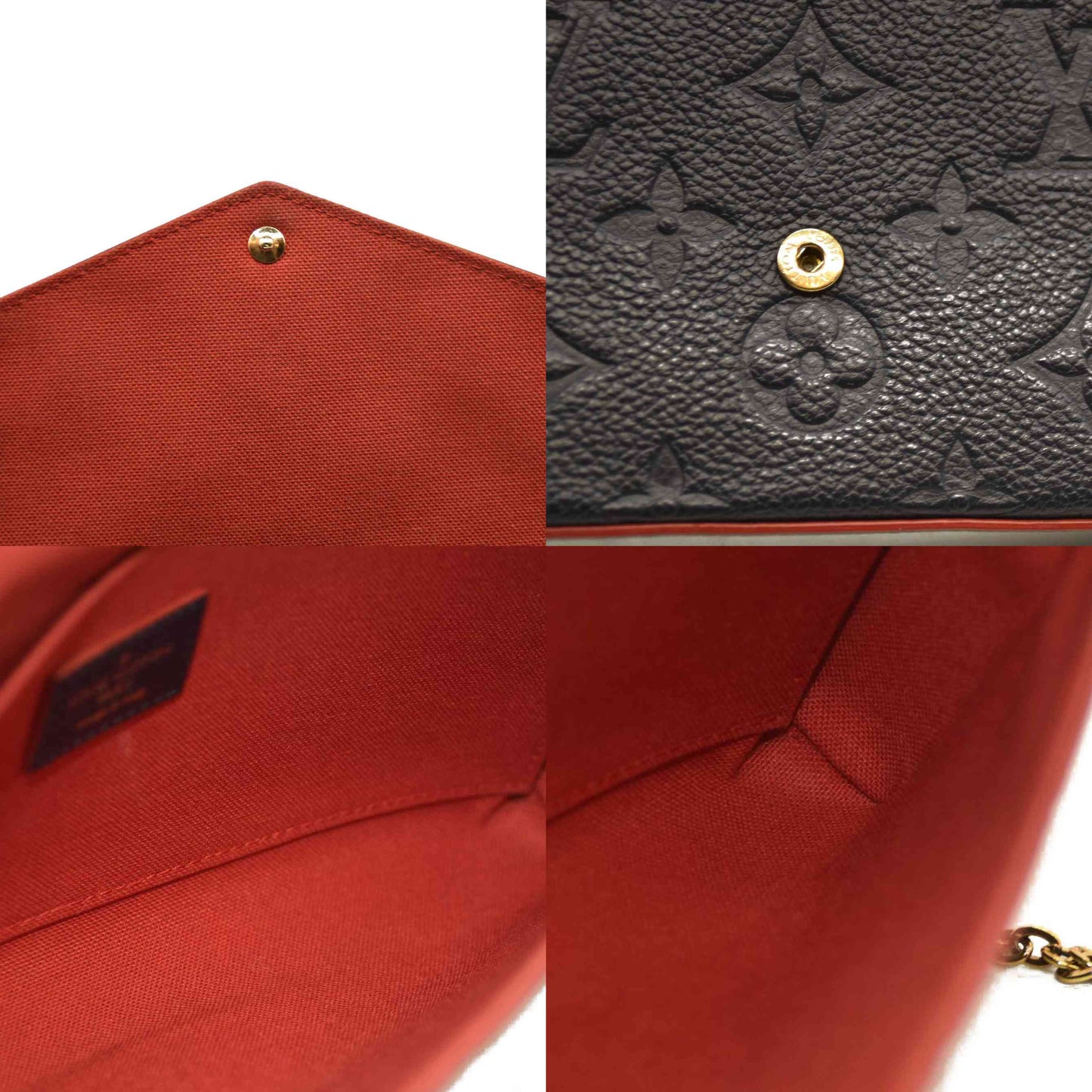 Louis Vuitton  Empreinte Pochette Felicie Chain Wallet Marine Rouge