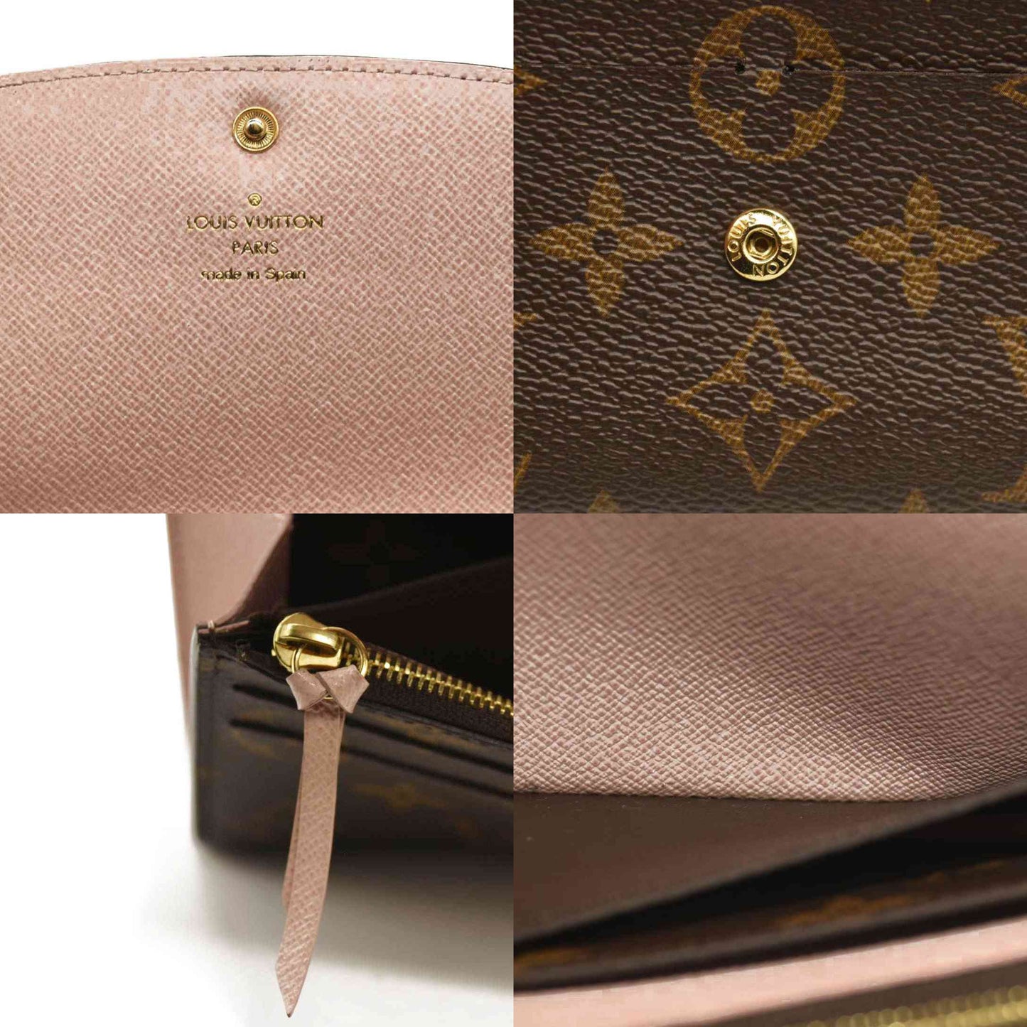 Louis Vuitton NM Monogram Emilie Wallet Rose Ballerine CA0138