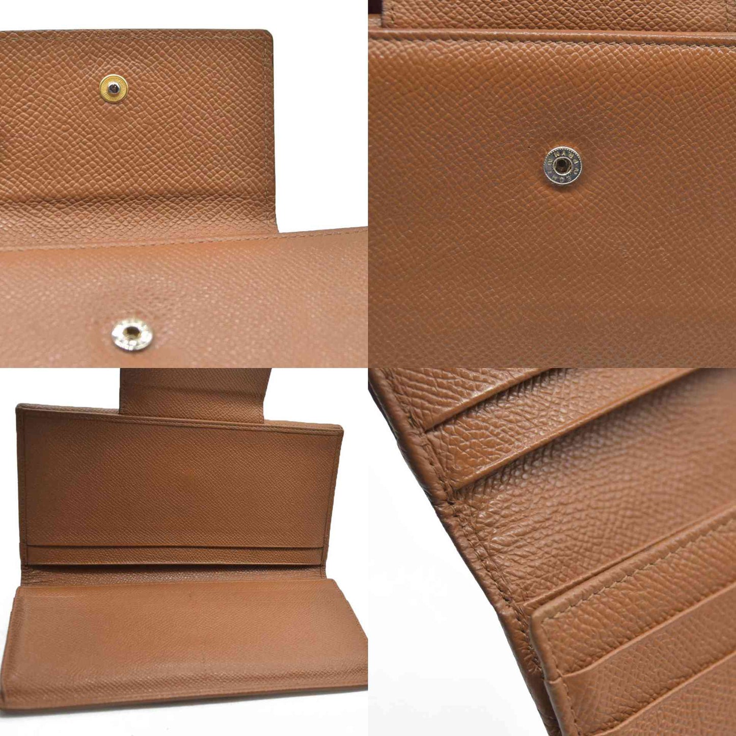 AUCTION $640 BVLGARI Classico Leather Long Bifold Wallet Brown