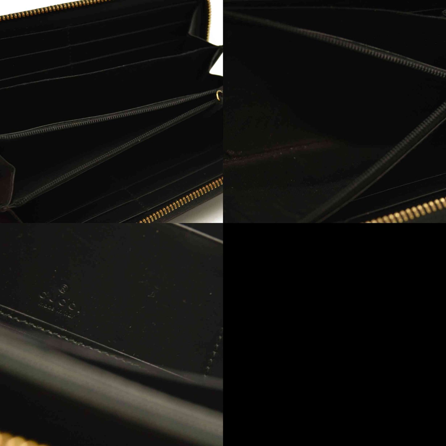 Gucci  Guccissima Signature Zip Around Wallet Black