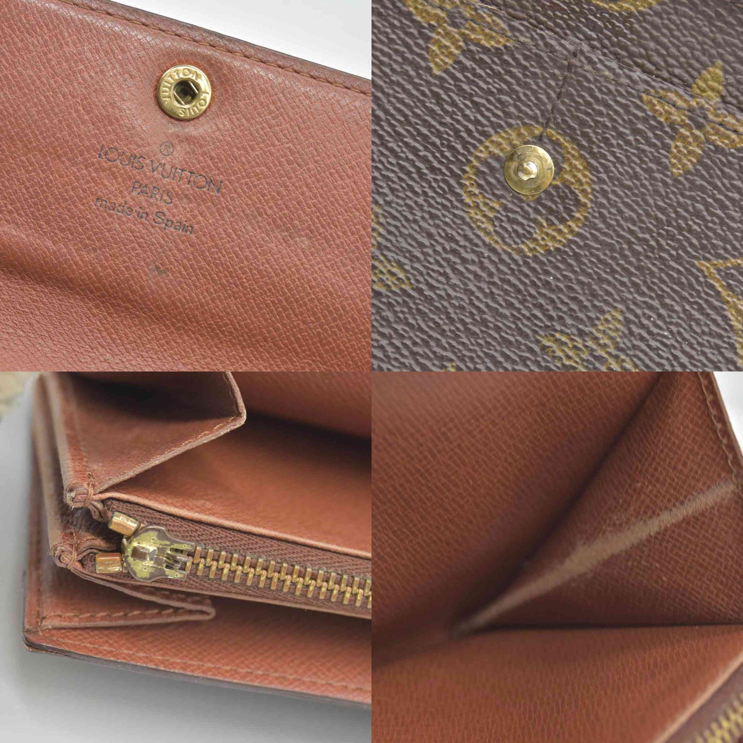 $775 Louis Vuitton Monogram Portefeiulle Sarah Long Bifold Wallet Brown CONSIGNMENT