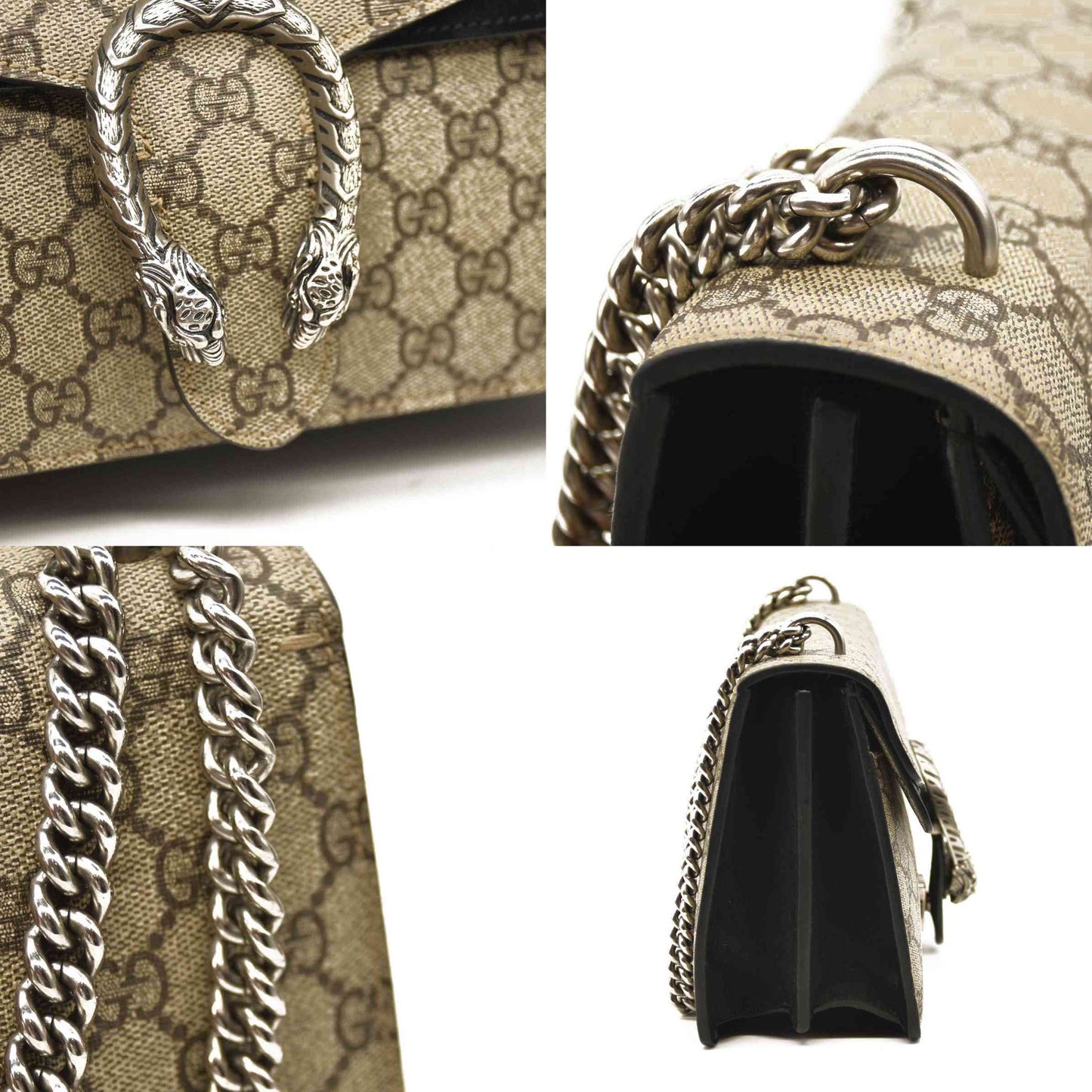 GUCCI  GG Supreme Monogram Small Dionysus Shoulder Bag Black