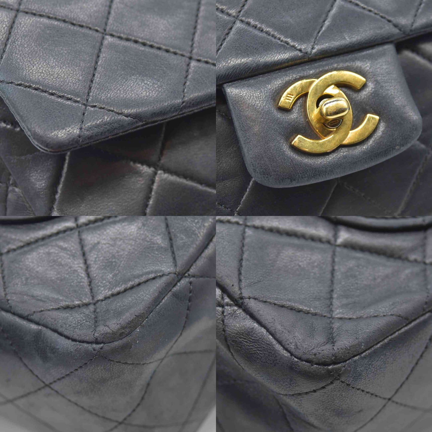 $11700 Chanel Vintage Black Lambskin Single Flap Bag - Jumbo 30cm