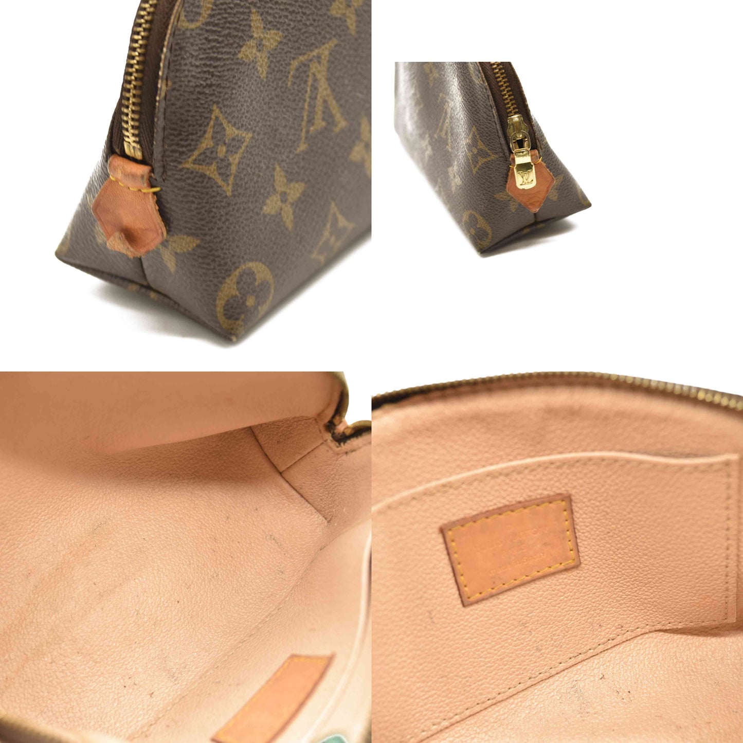 Louis Vuitton  Monogram Cosmetic Pouch M47515 Pen Marks CA0055