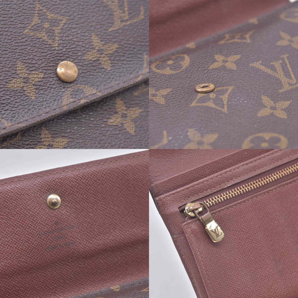 $635 2002 Louis Vuitton Monogram Canvas Pochette Passport Organizer Brown CA0032